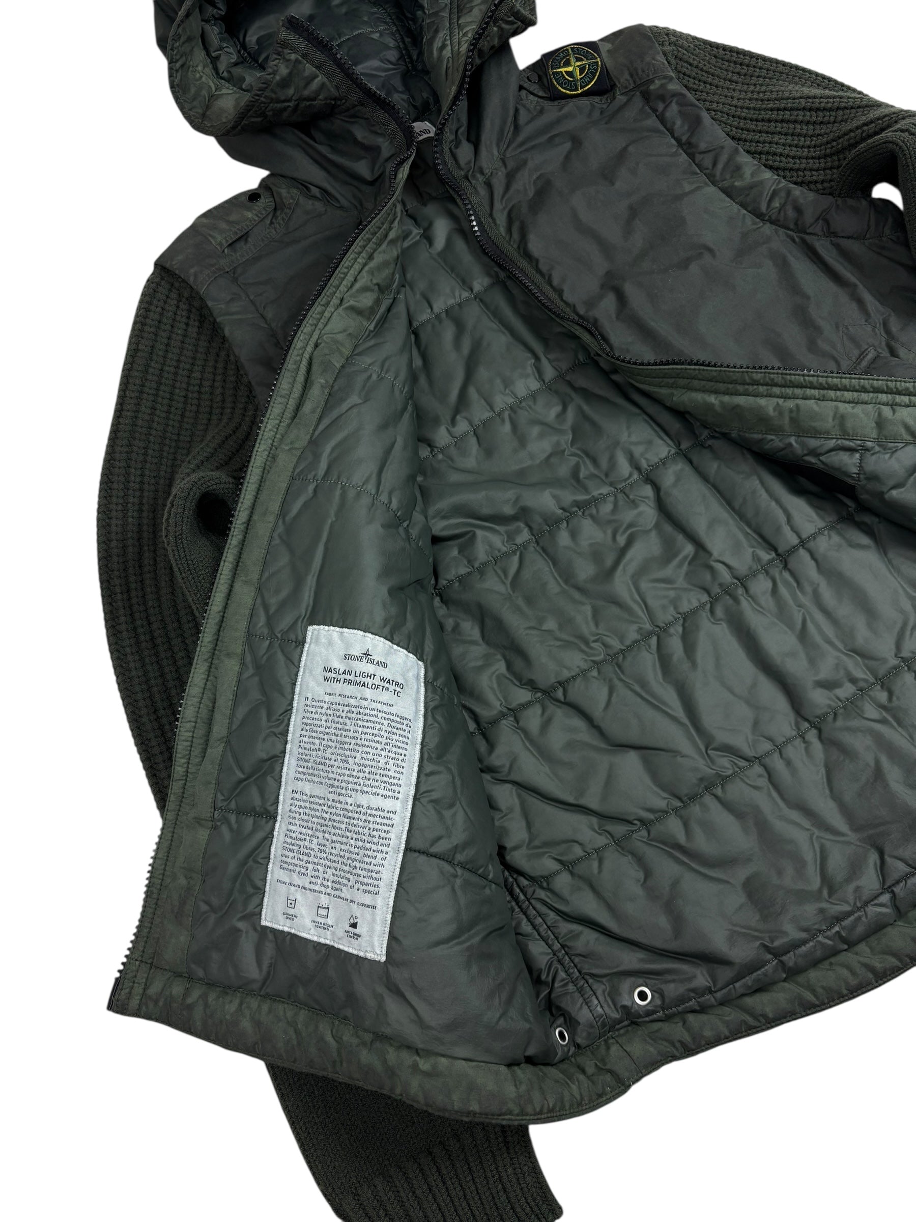 Cardigan Stone Island kaki taille M - Détail