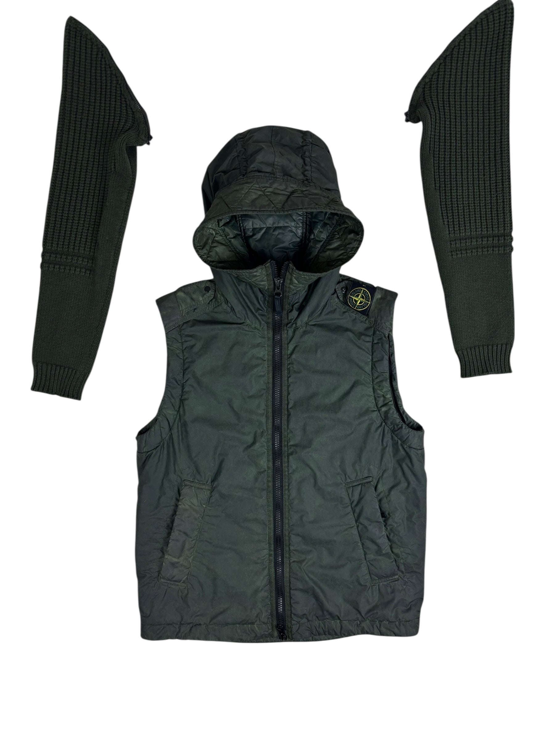 Cardigan Stone Island kaki taille M - Logo et étiquette