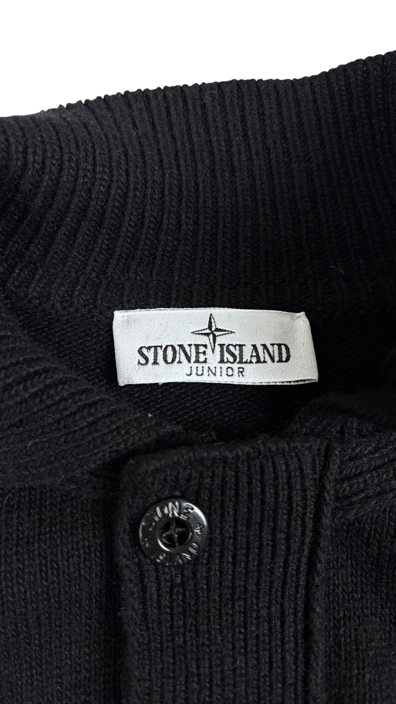 Cardigan Stone Island noir taille 12 ans - Logo et étiquette