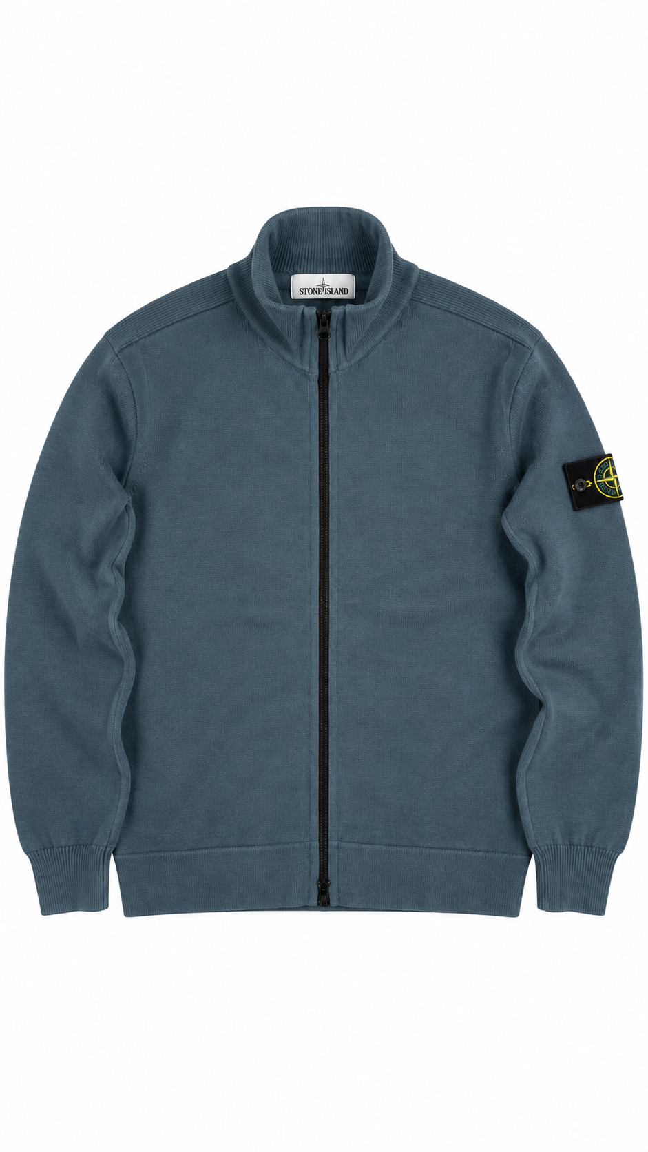 Cardigan Zippé Stone Island Col Montant pétrole taille L, seconde main authentifiée NB08 — vue 1