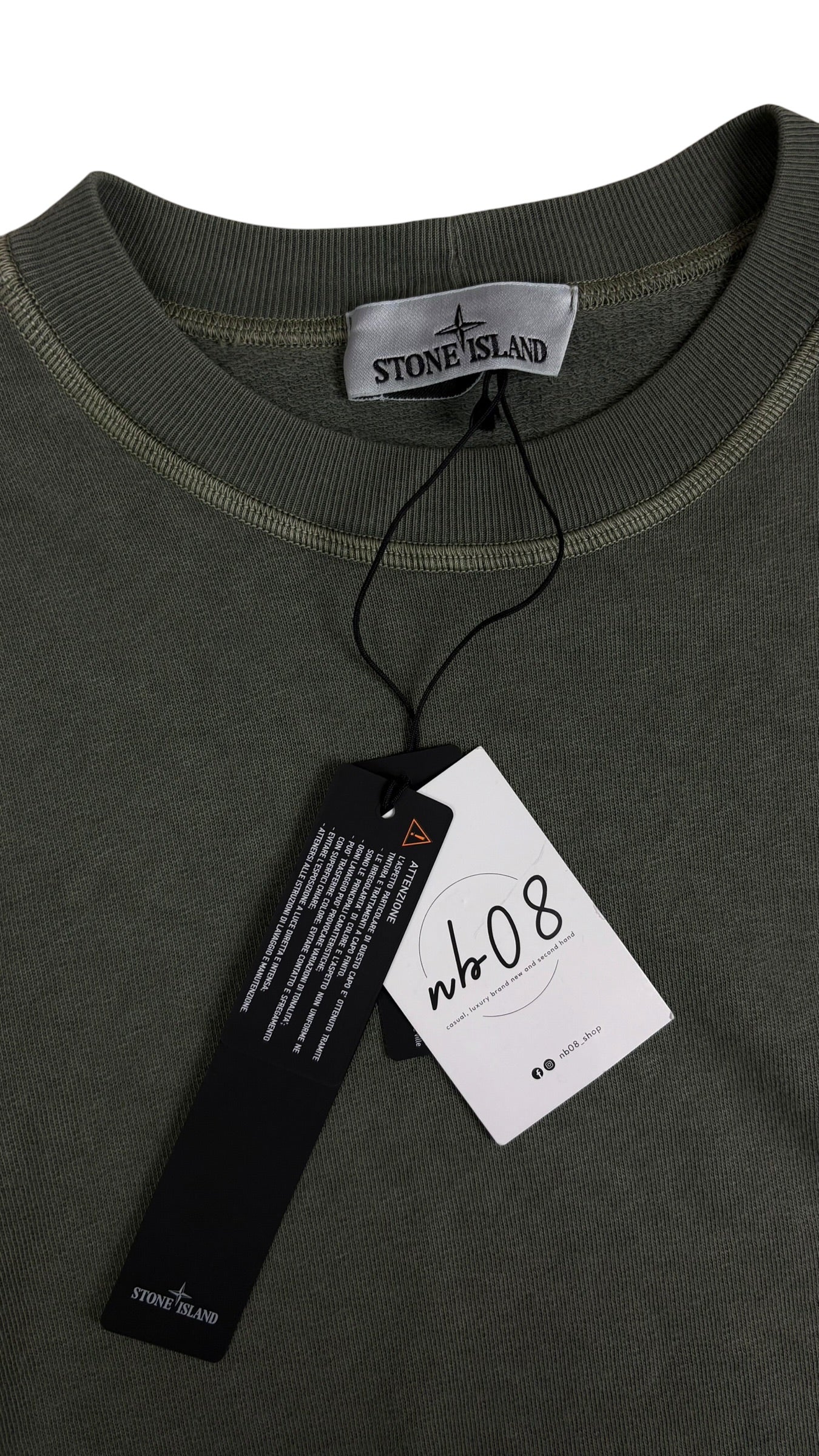 Crewneck Stone Island kaki taille M - vue 3/4