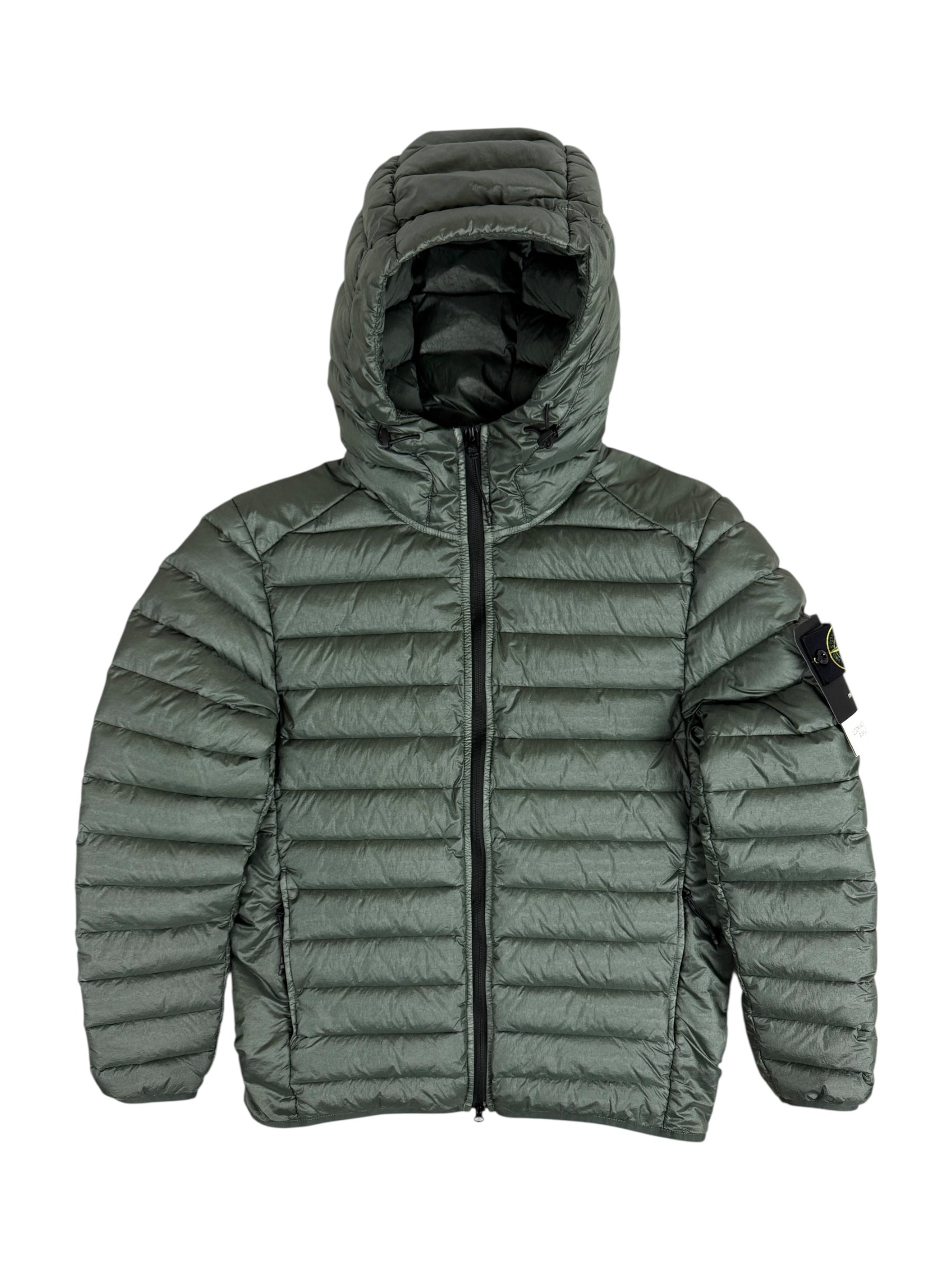 Doudoune Stone Island kaki grisé taille L - Vue de face