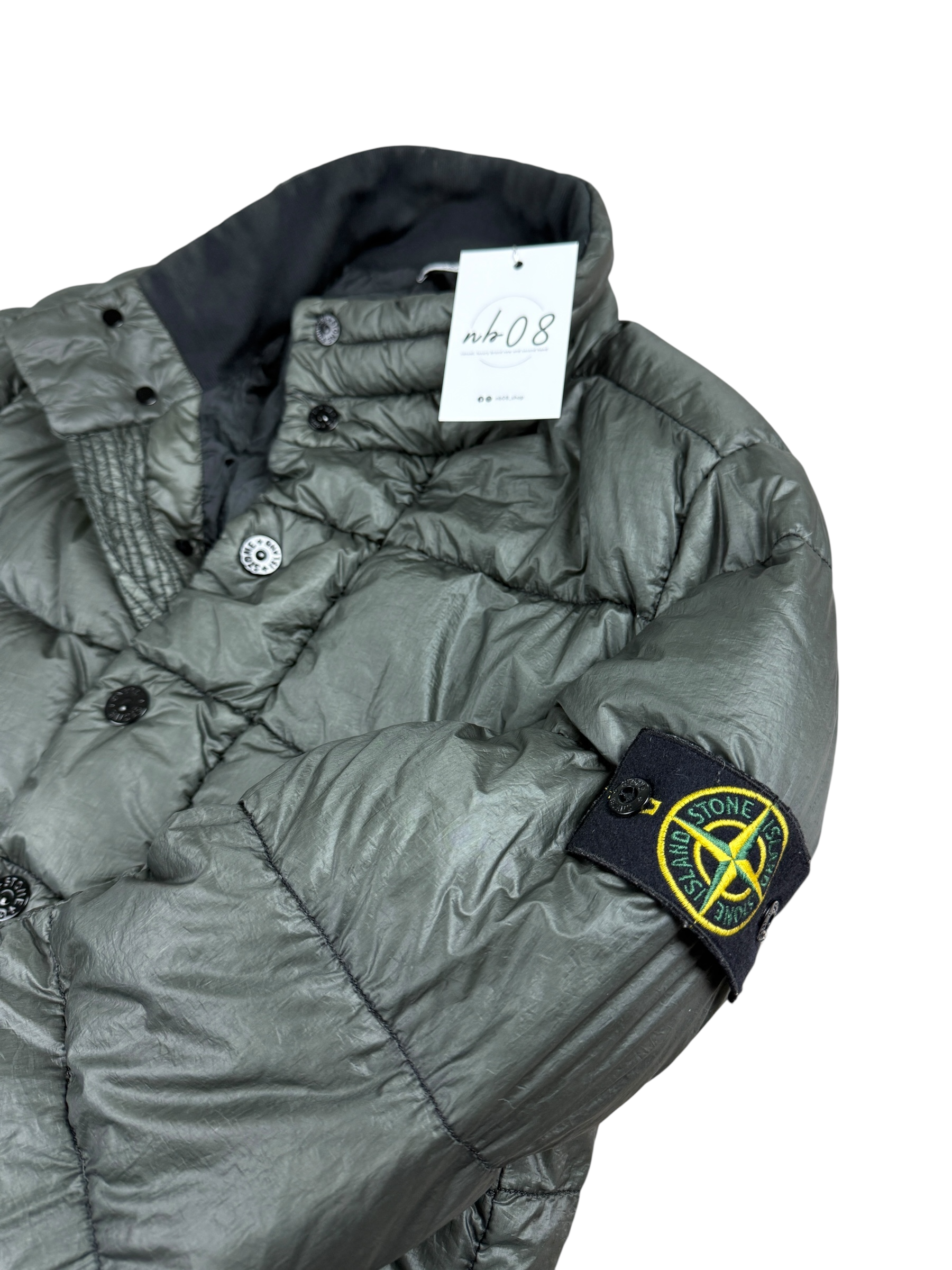 Doudoune Stone Island kaki taille M - Détail