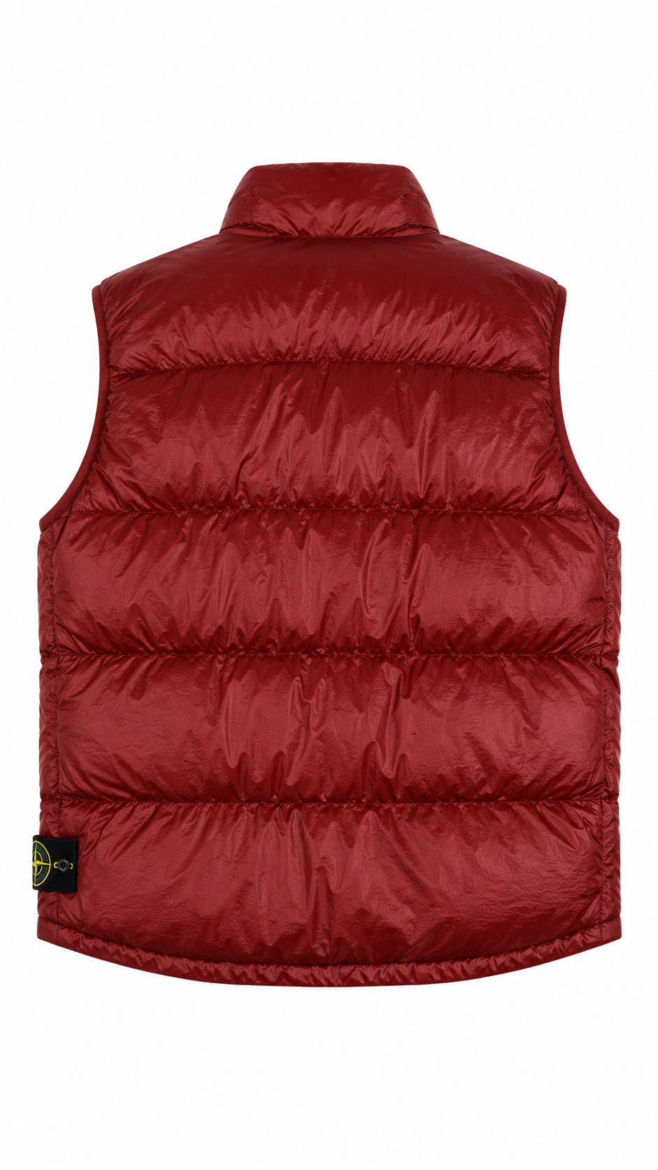 Gilet Doudoune Stone Island Garment Dyed rouge, vue de dos — vue 2