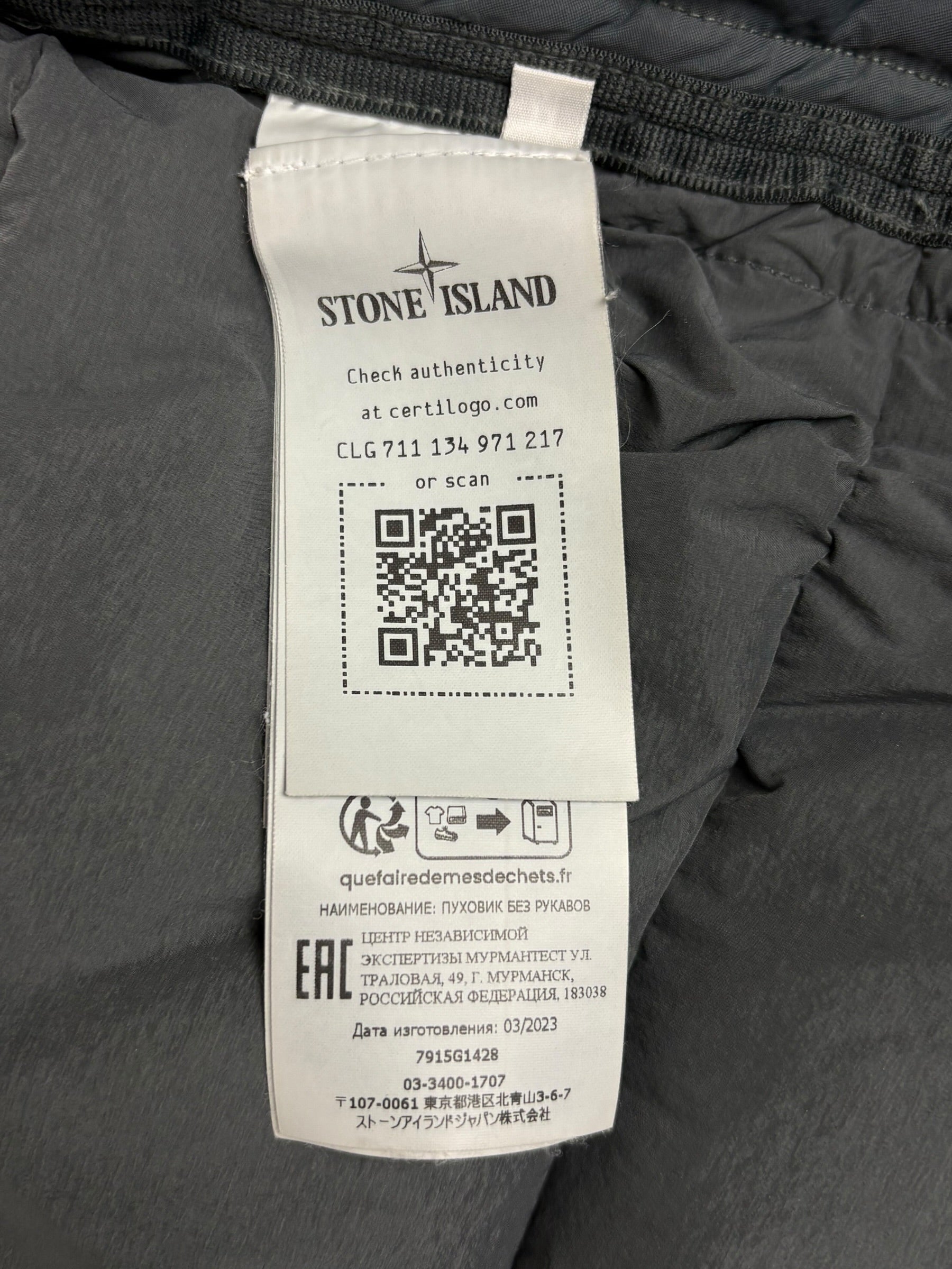 Gilet Stone Island gris taille M - Vue côté