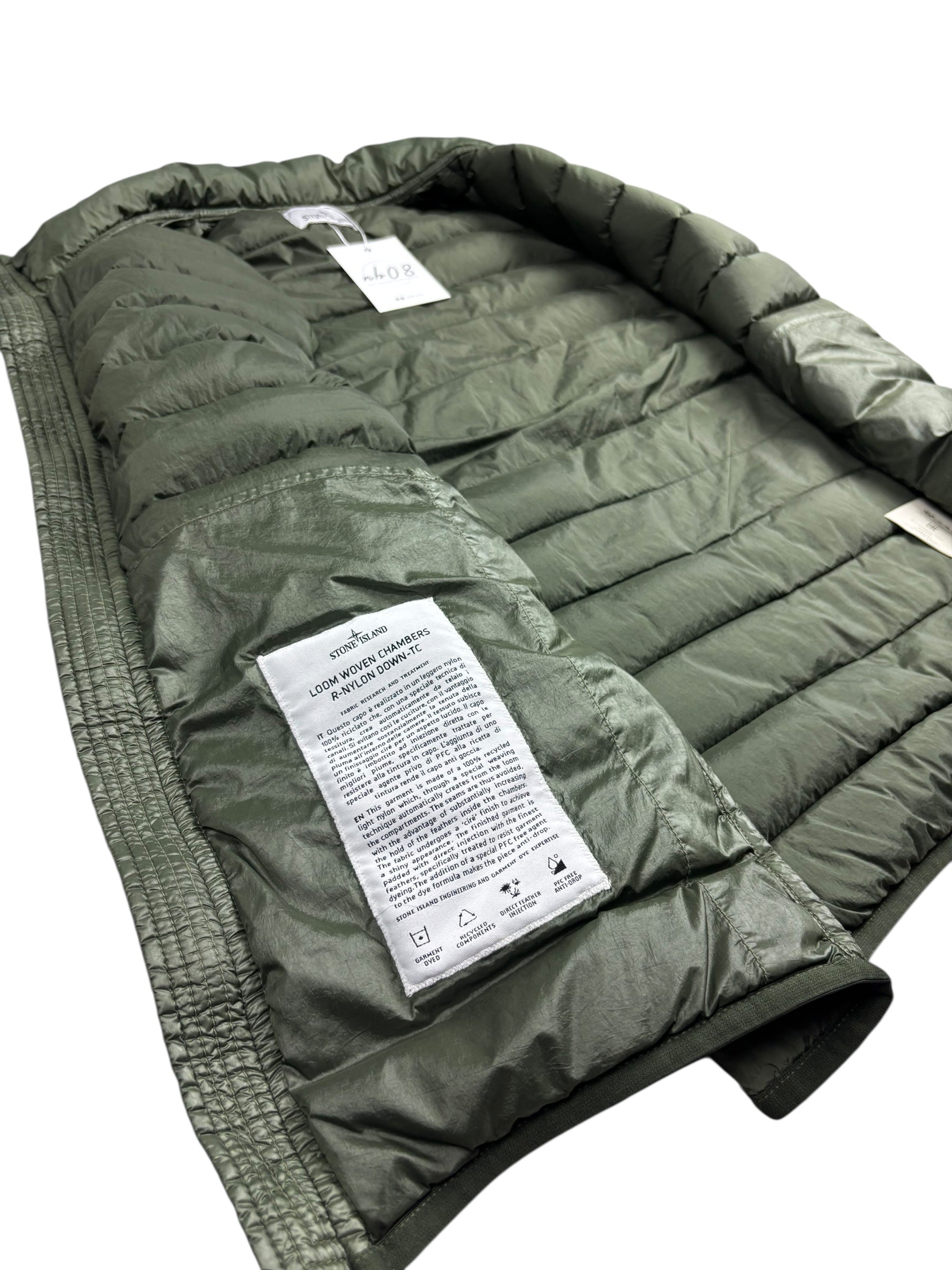 Gilet Stone Island kaki taille L - Logo et étiquette