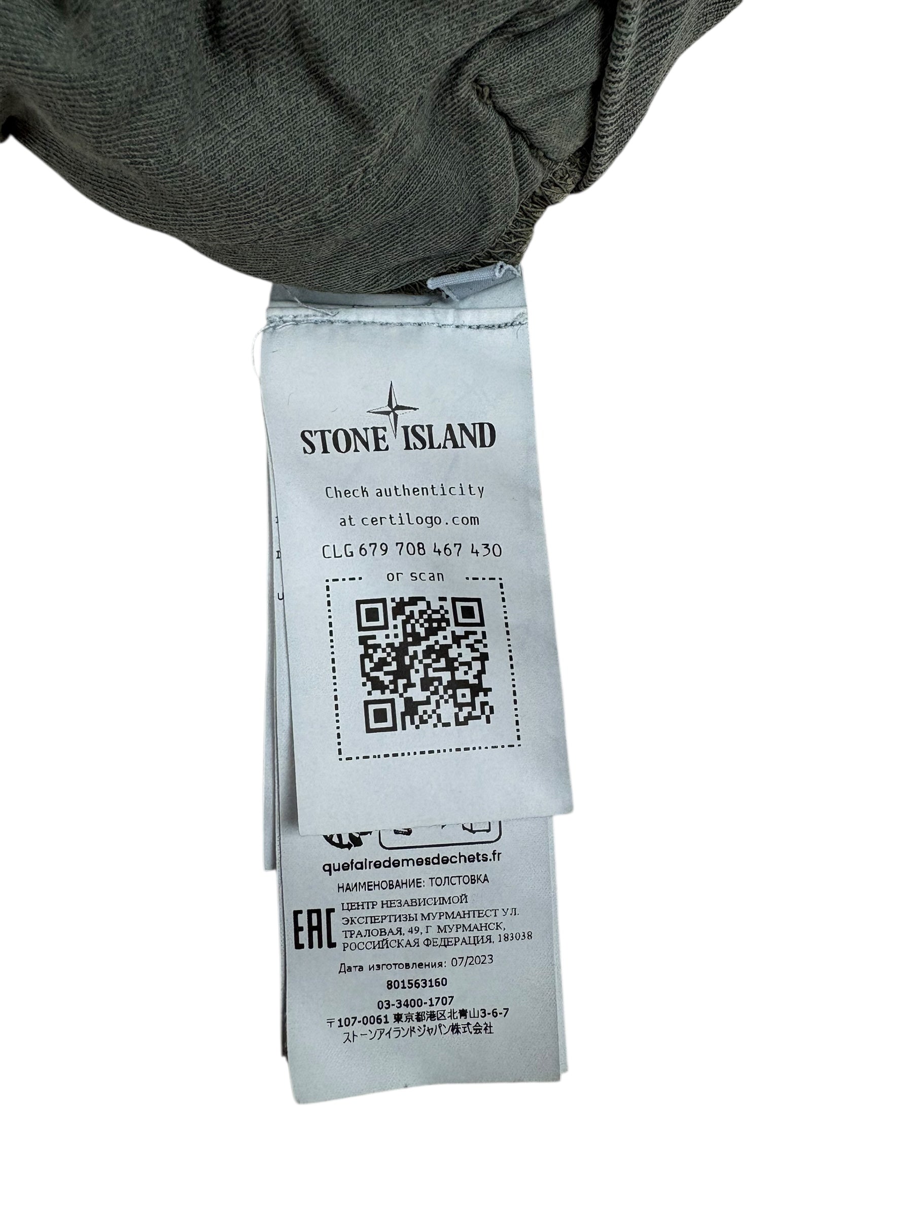 Gilet Stone Island kaki taille M - Logo et étiquette