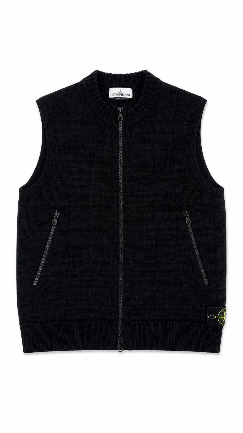 Gilet zippé Stone Island noir taille M, seconde main authentifiée — vue 1