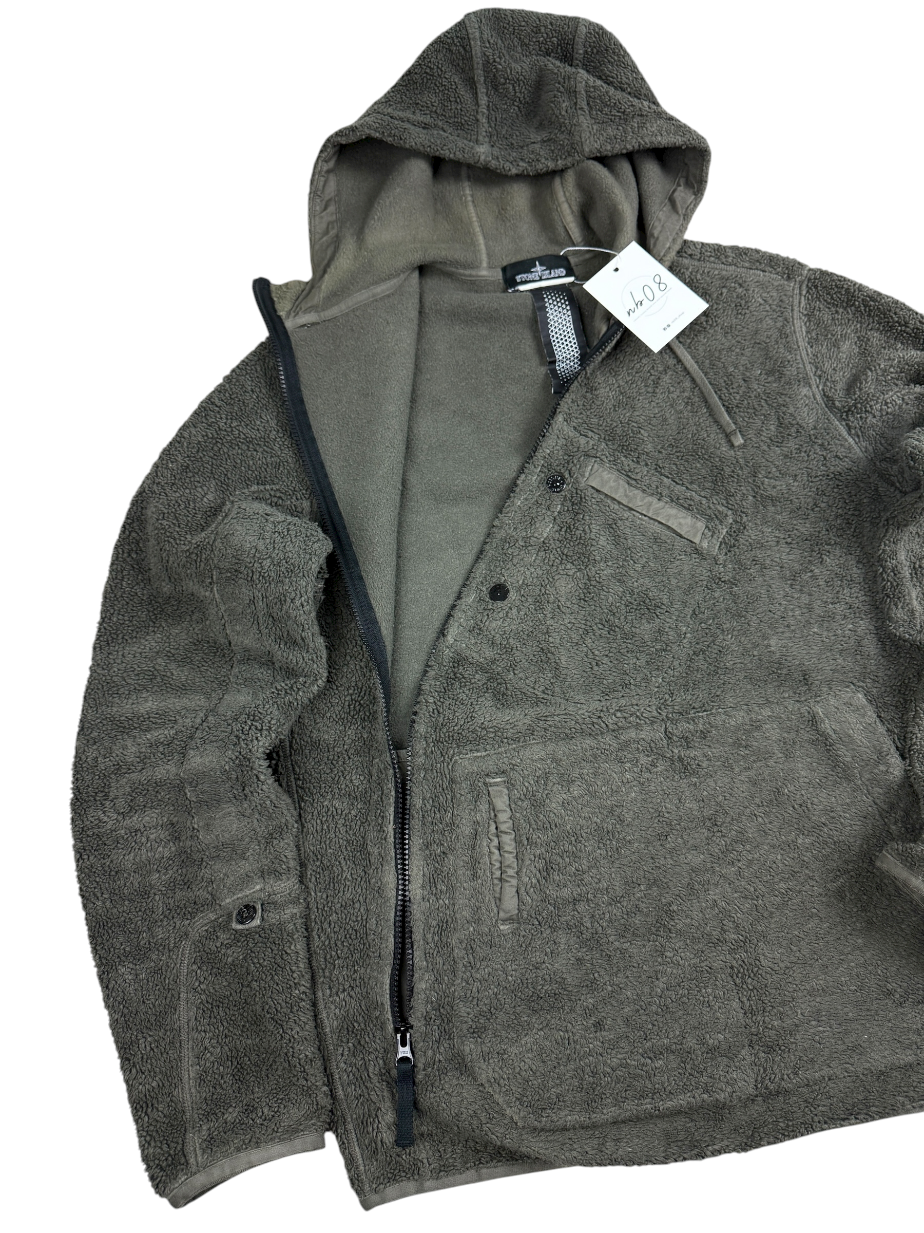 Hoodie Stone Island kaki taille L - Détail