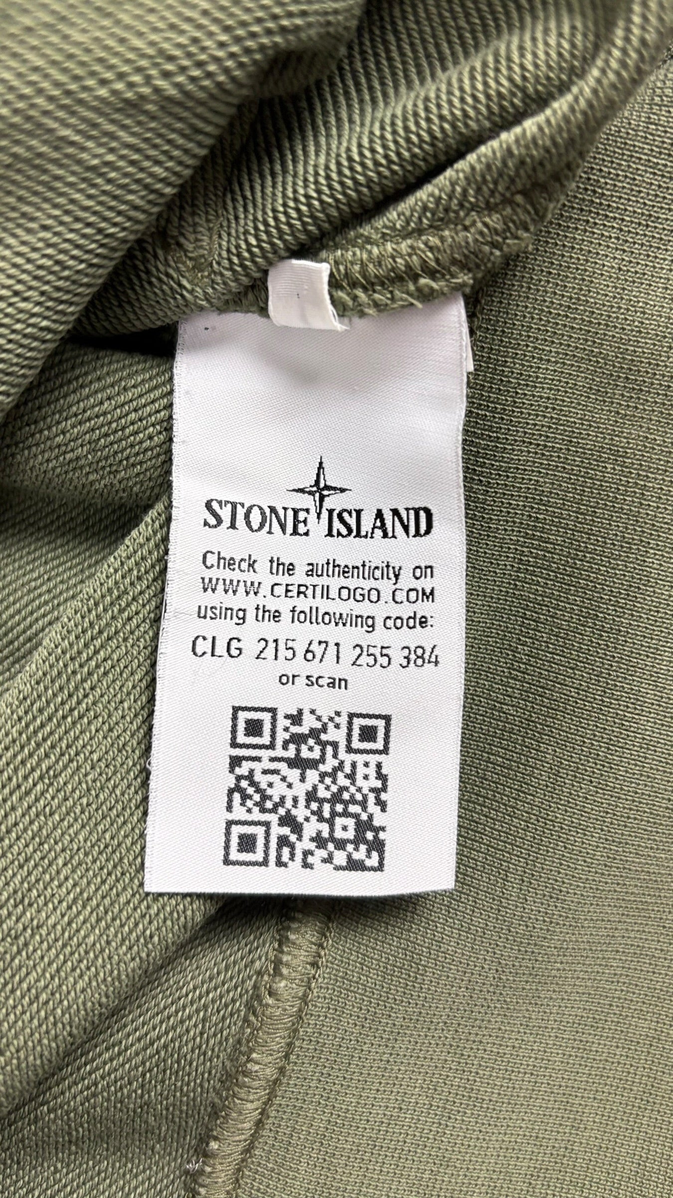 Hoodie Stone Island kaki taille S - Logo et étiquette
