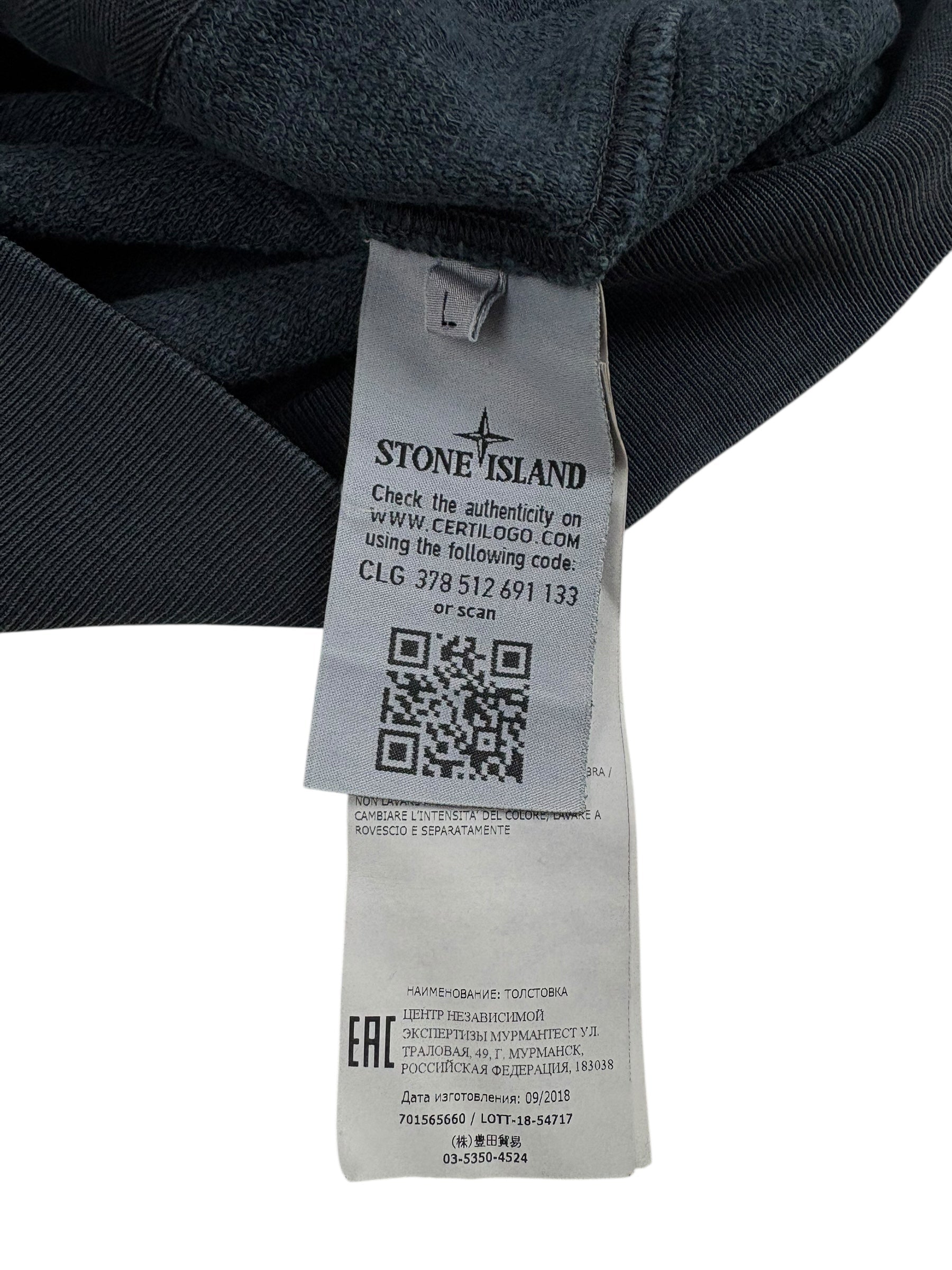 Hoodie Stone Island marine taille L - Détail