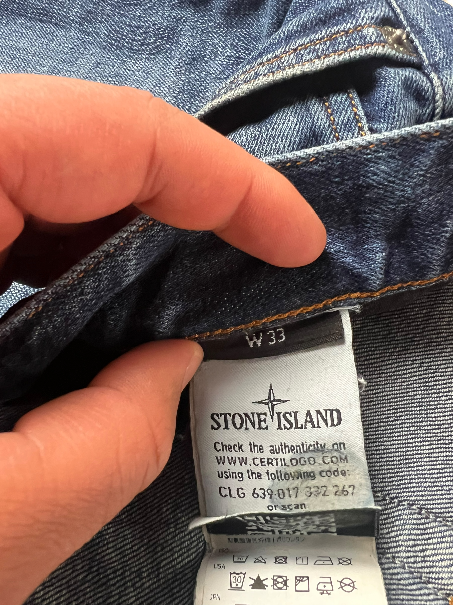 Jean Stone Island bleu taille PANTALON 33 - Vue 6