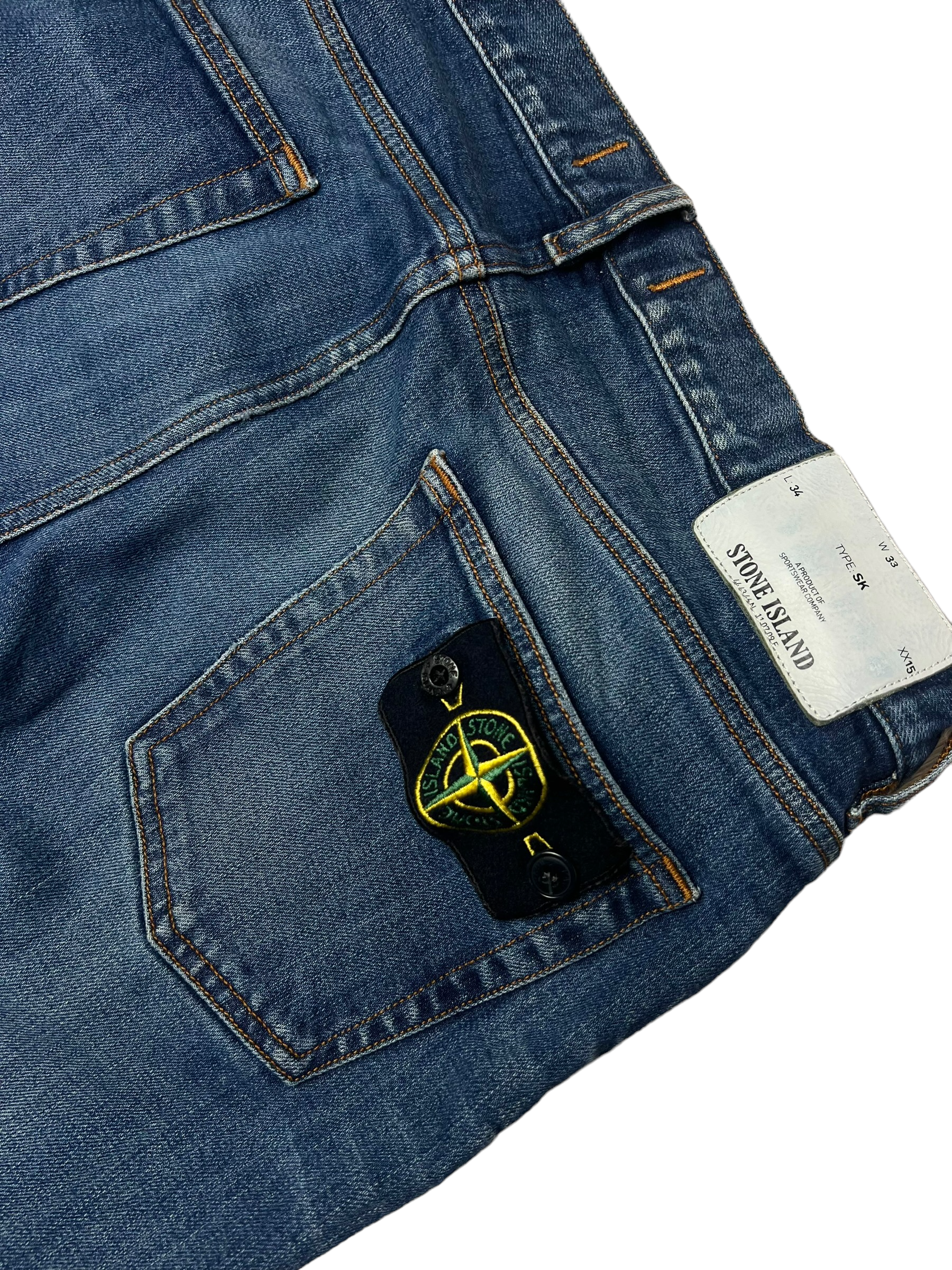 Jean Stone Island bleu taille PANTALON 33 - Vue de dos