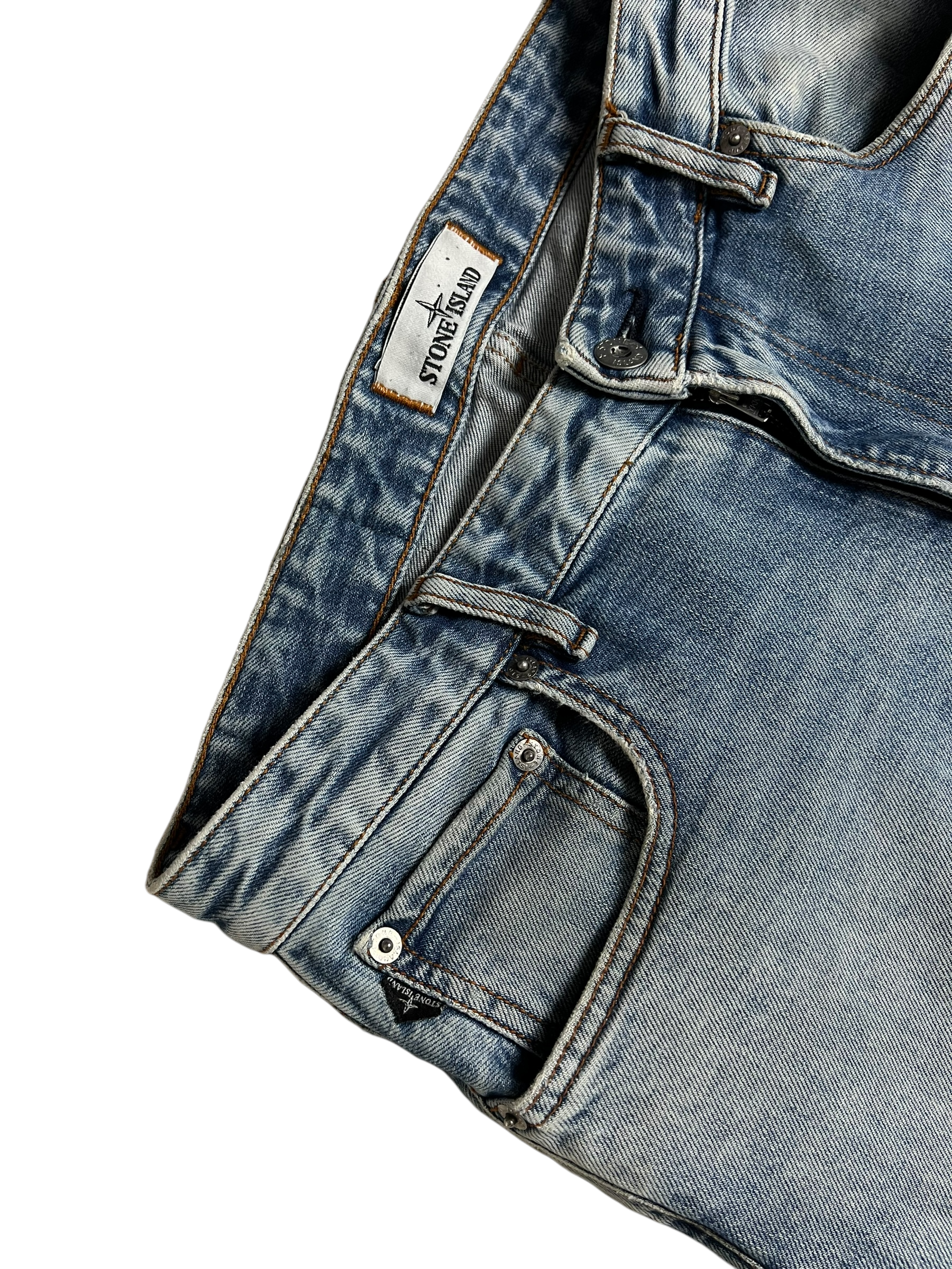 Jean Stone Island bleu taille W28 - S - Vue côté