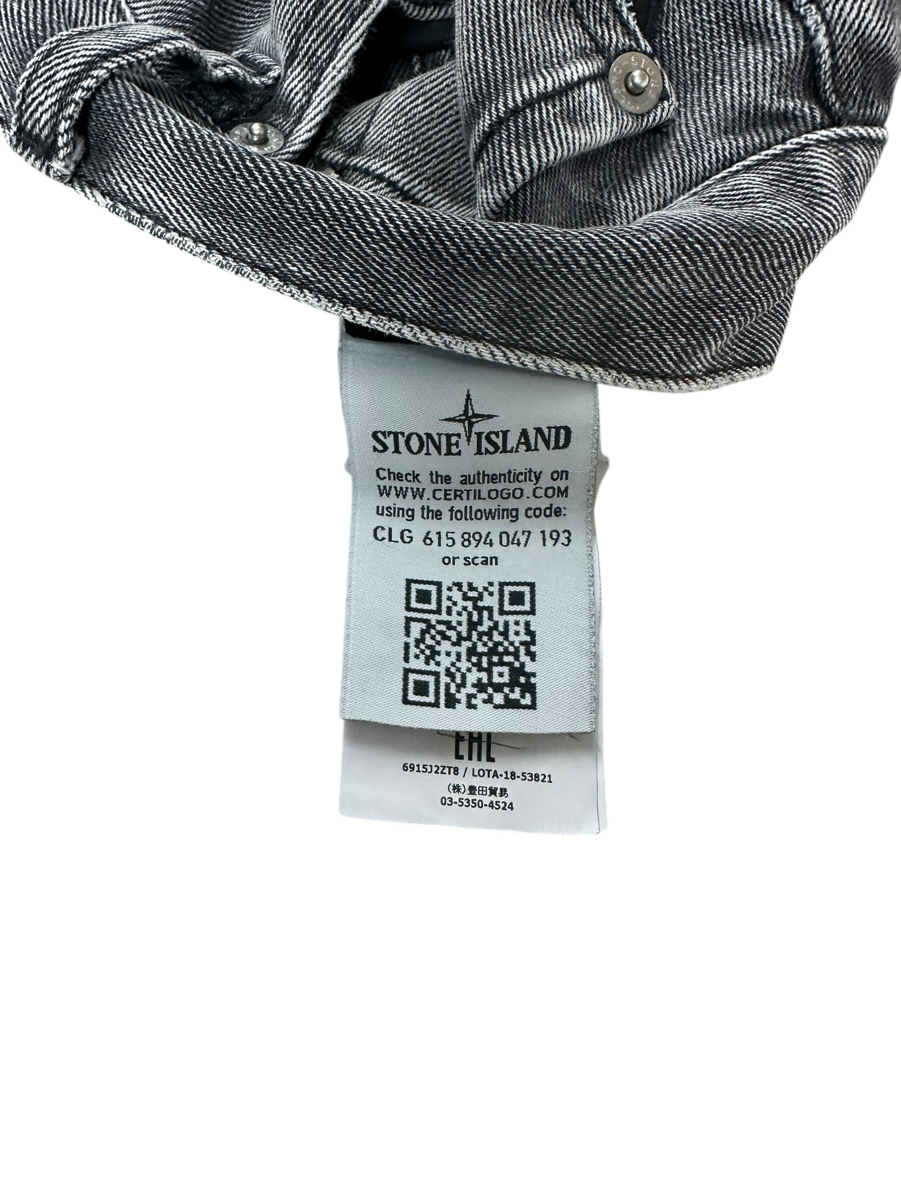 Jean Stone Island gris taille PANTALON W30 - Logo et étiquette