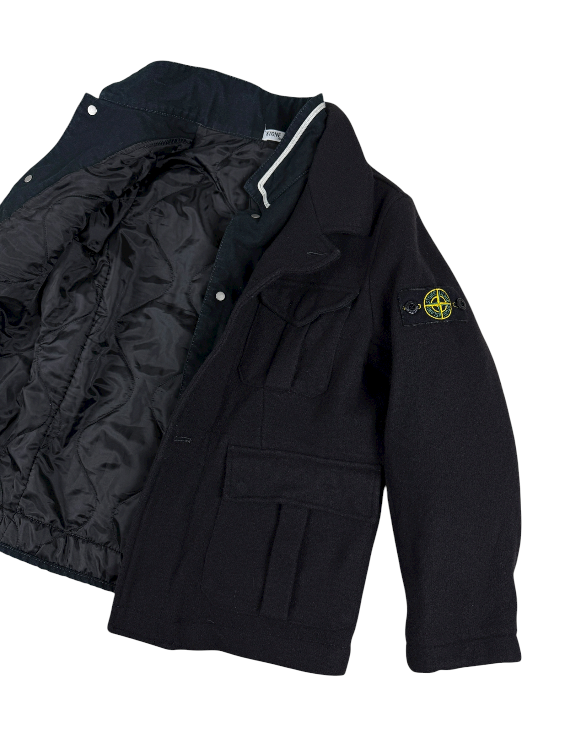 Manteau Stone Island noir taille 10 ans - Détail