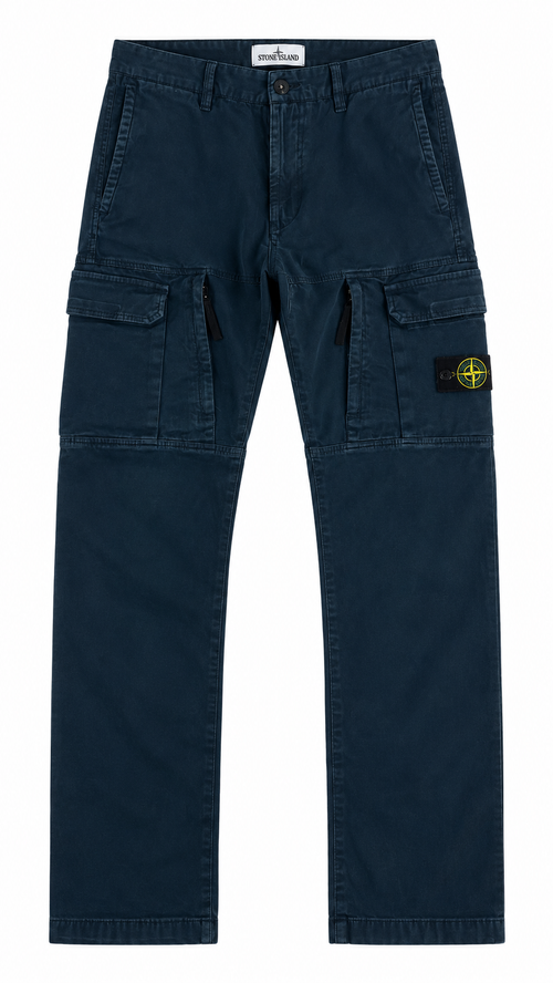 Pantalon Cargo Stone Island Junior Poches Zippées - Marine - Taille 12 ans