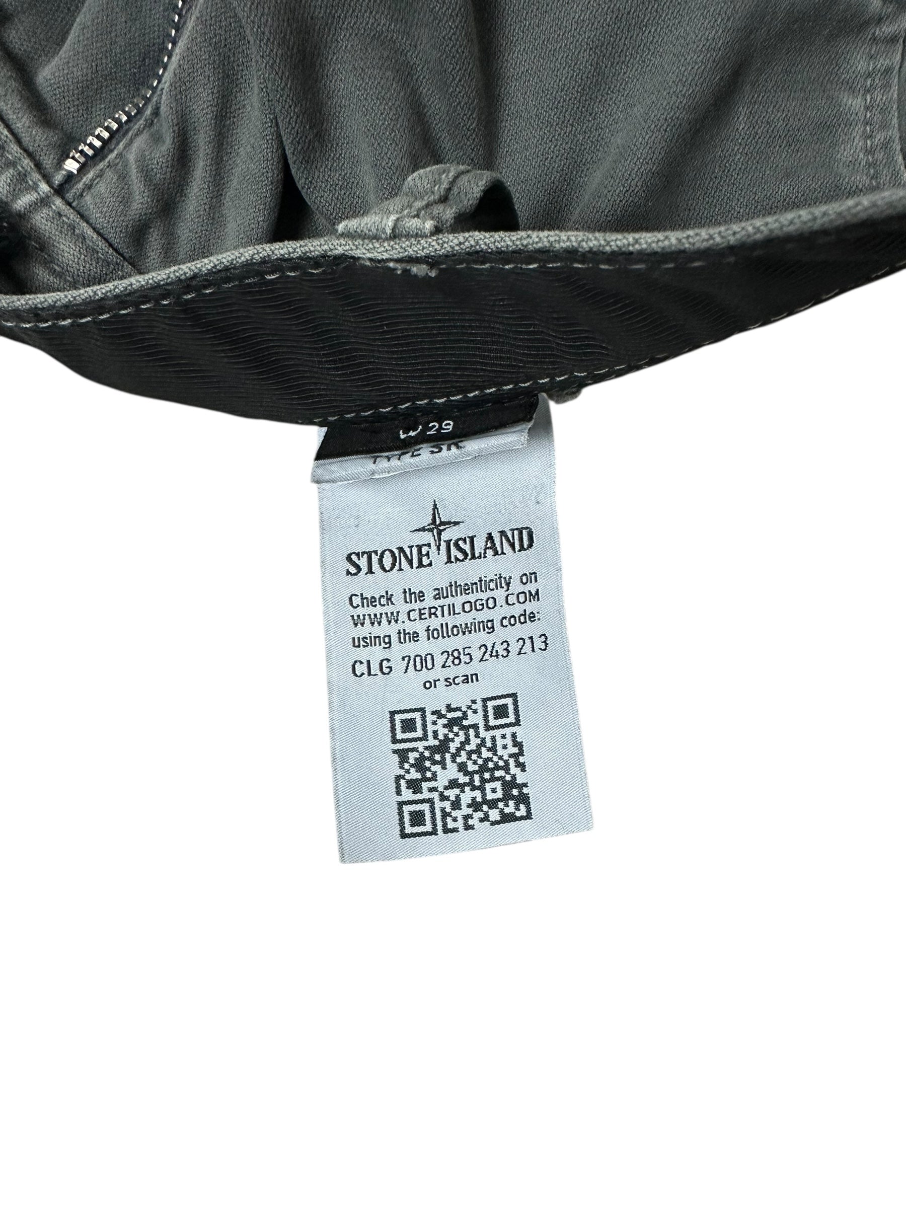 Pantalon Stone Island kaki grisé taille PANTALON W29 - Logo et étiquette