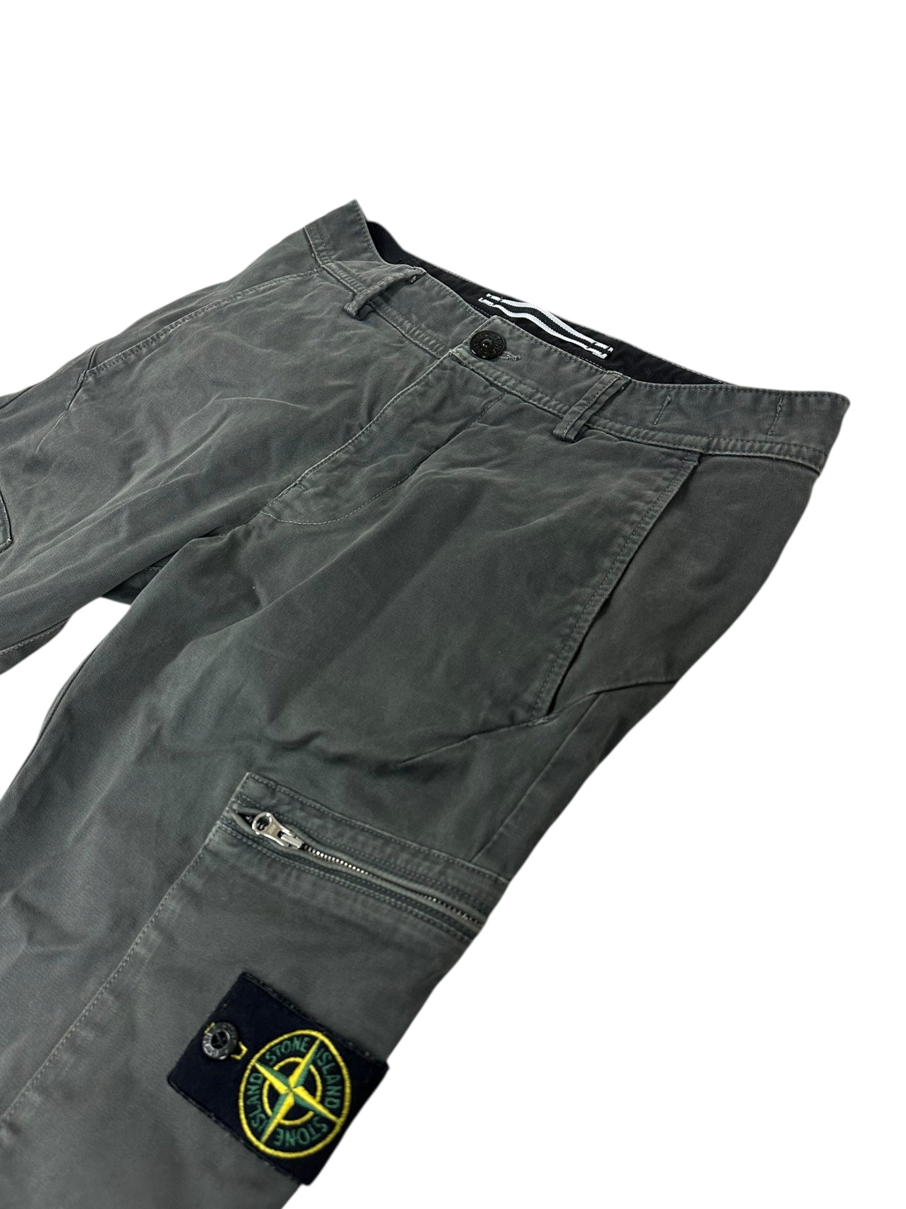 Pantalon Stone Island kaki grisé taille PANTALON W29 - Vue de dos