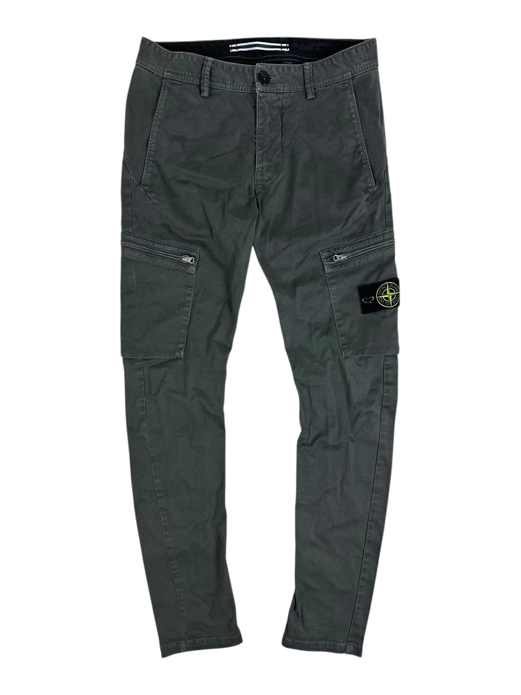 Pantalon Stone Island kaki grisé taille PANTALON W29 - Vue de face
