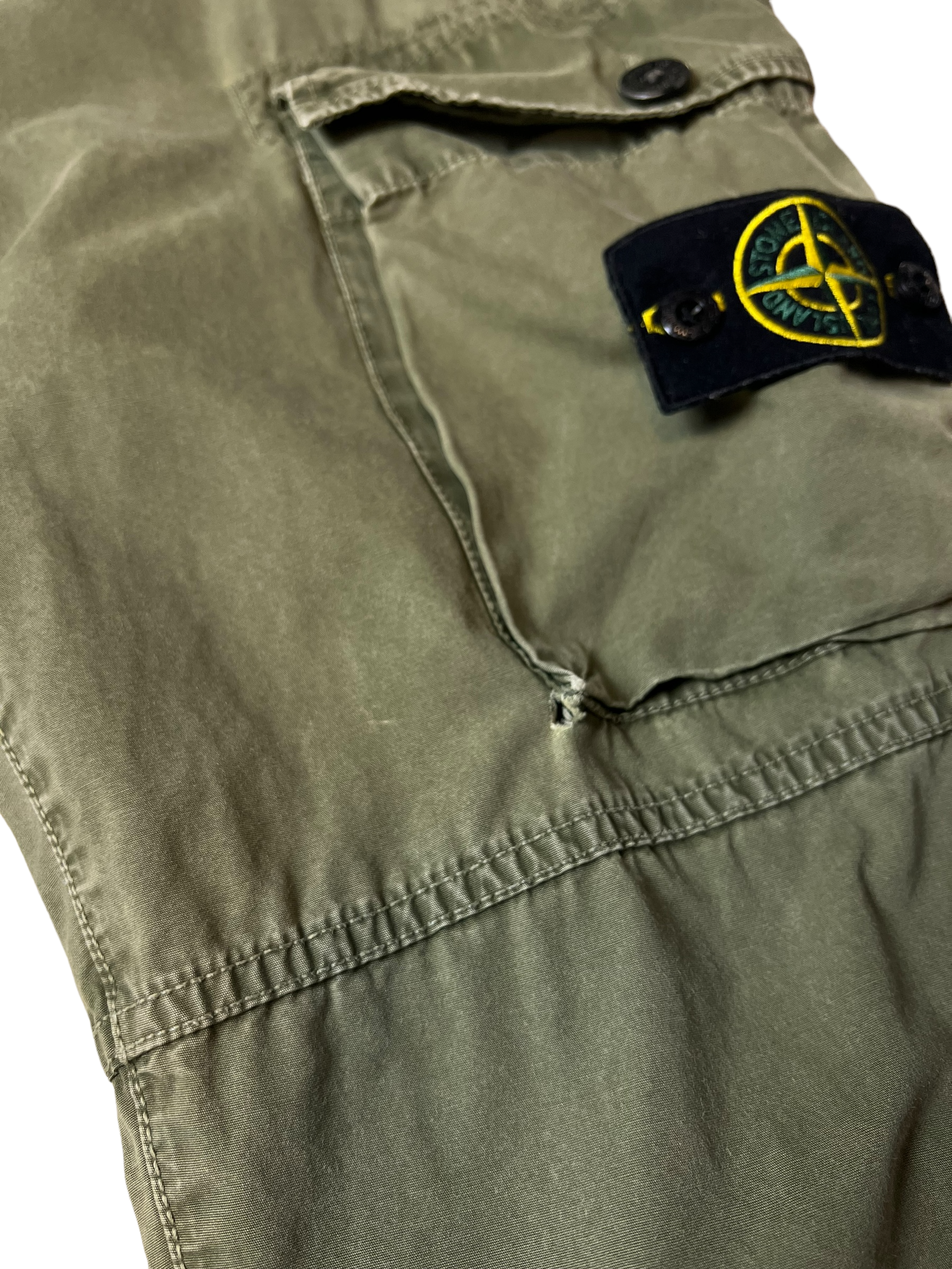 Pantalon Stone Island kaki taille PANTALON 34 - Logo et étiquette