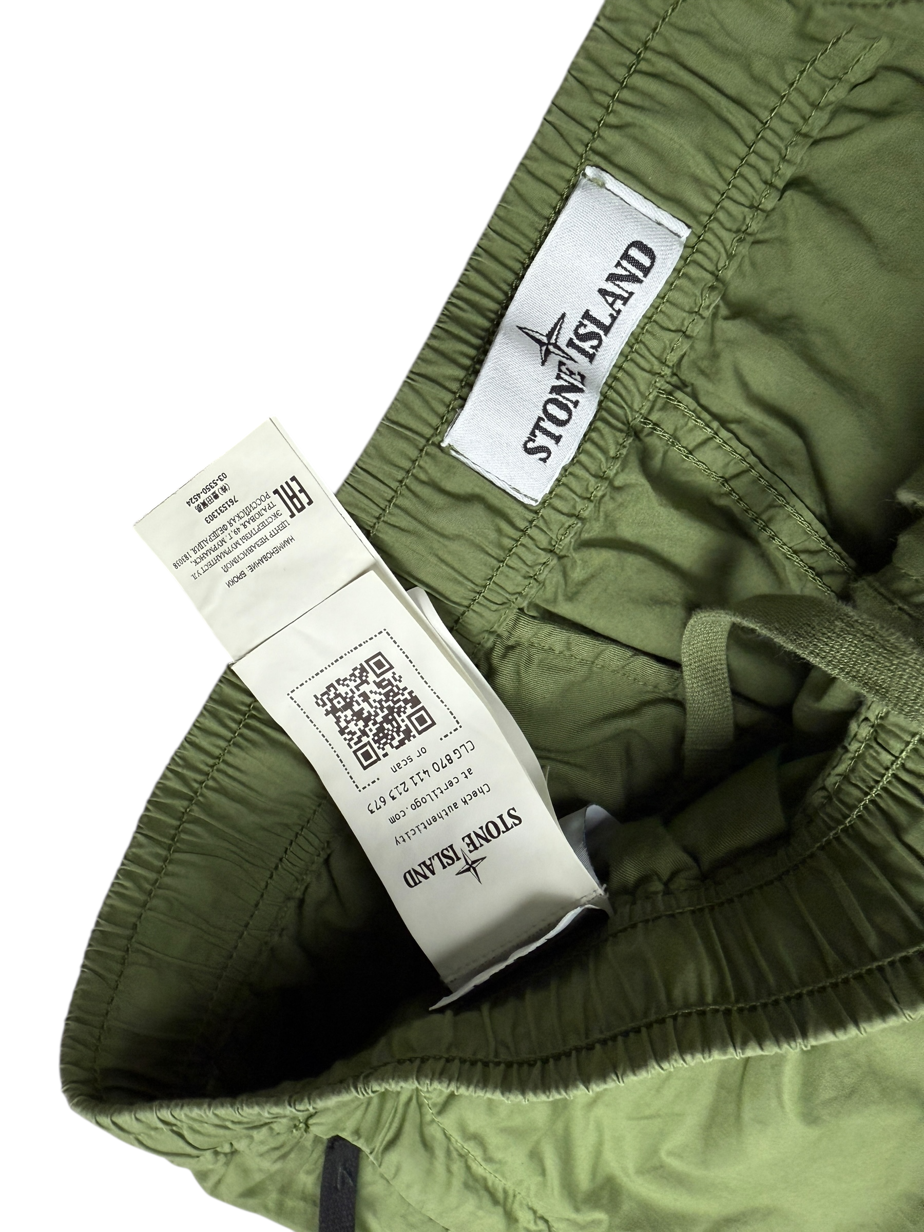 Pantalon Stone Island kaki taille PANTALON W30 - Détail