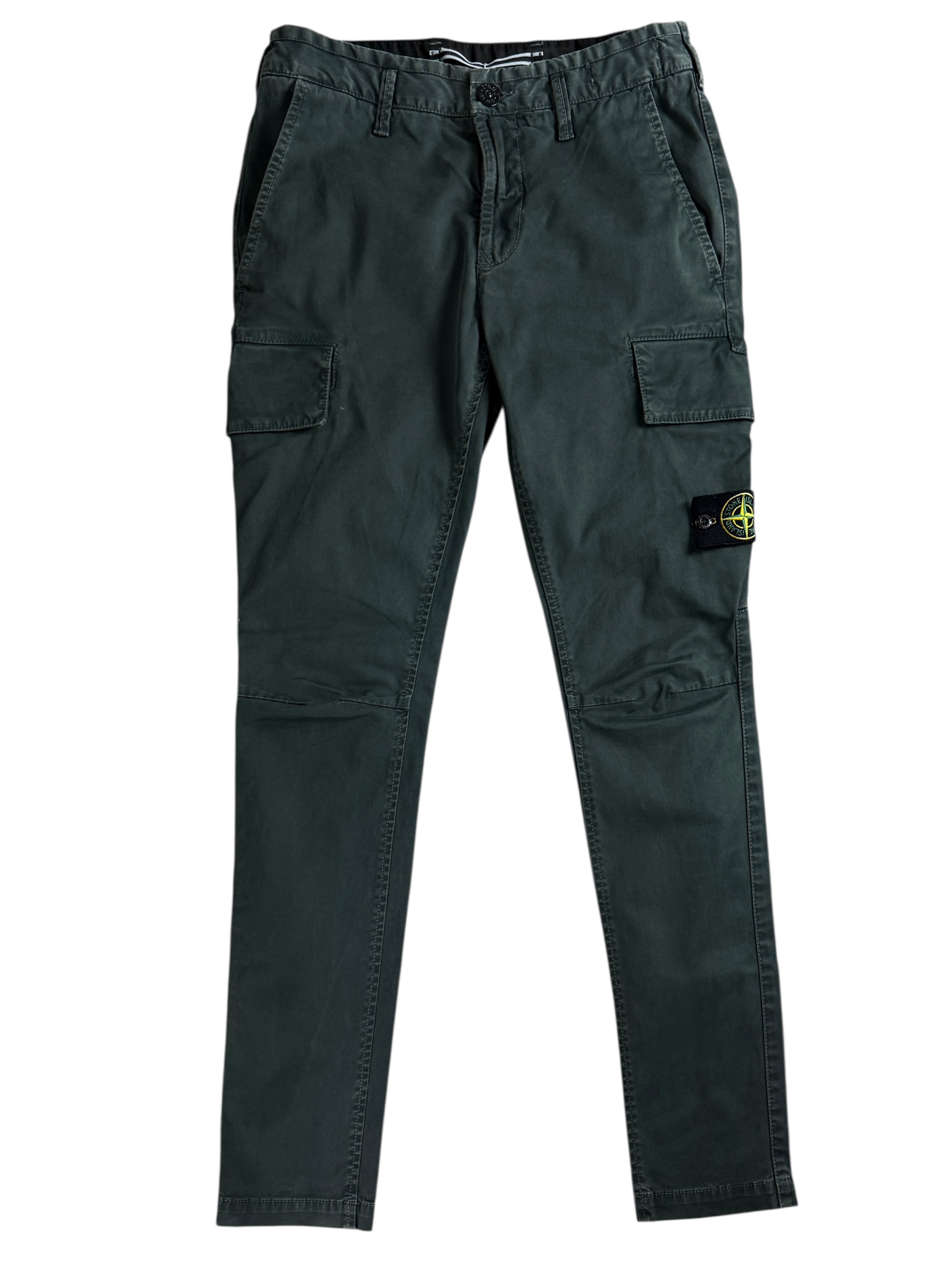 Pantalon Stone Island vert pétrole taille PANTALON W28 - Vue de face