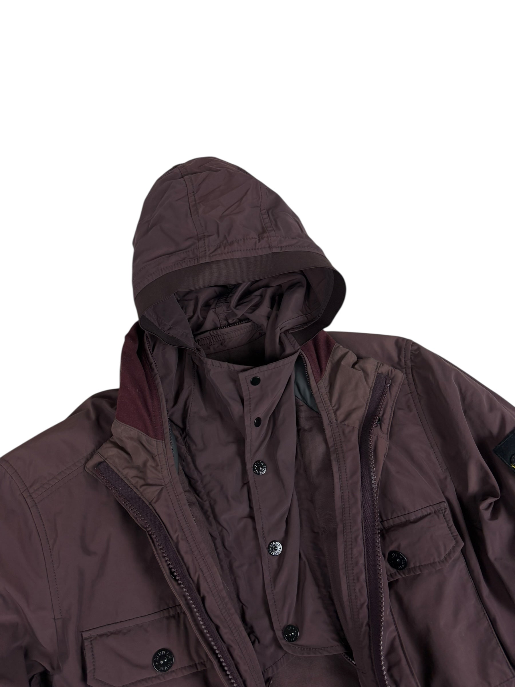 Parka Stone Island bordeaux taille L - Détail