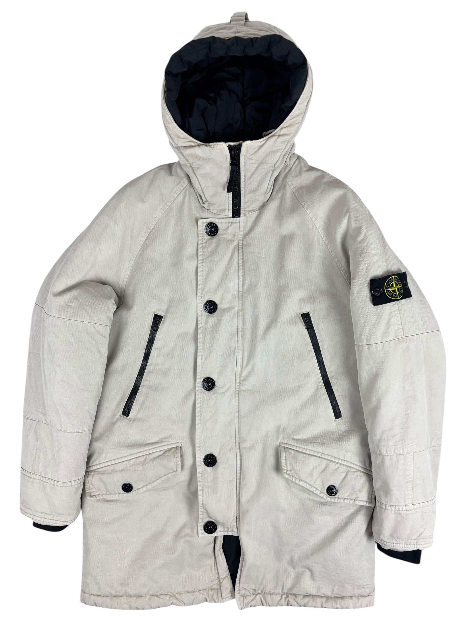 Parka Stone Island crème taille L - Vue de face