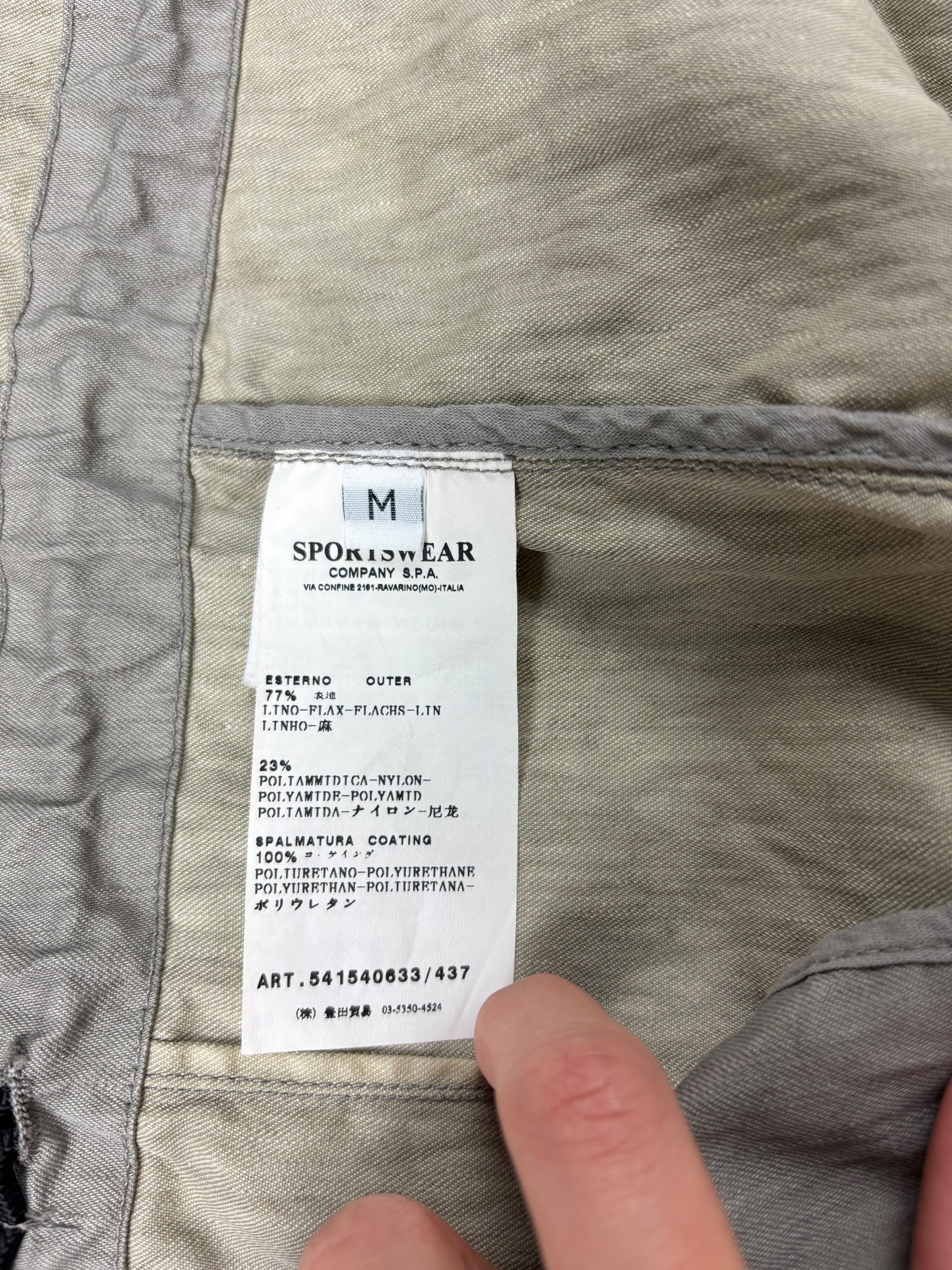 Parka Stone Island kaki grisé taille M - Vue côté
