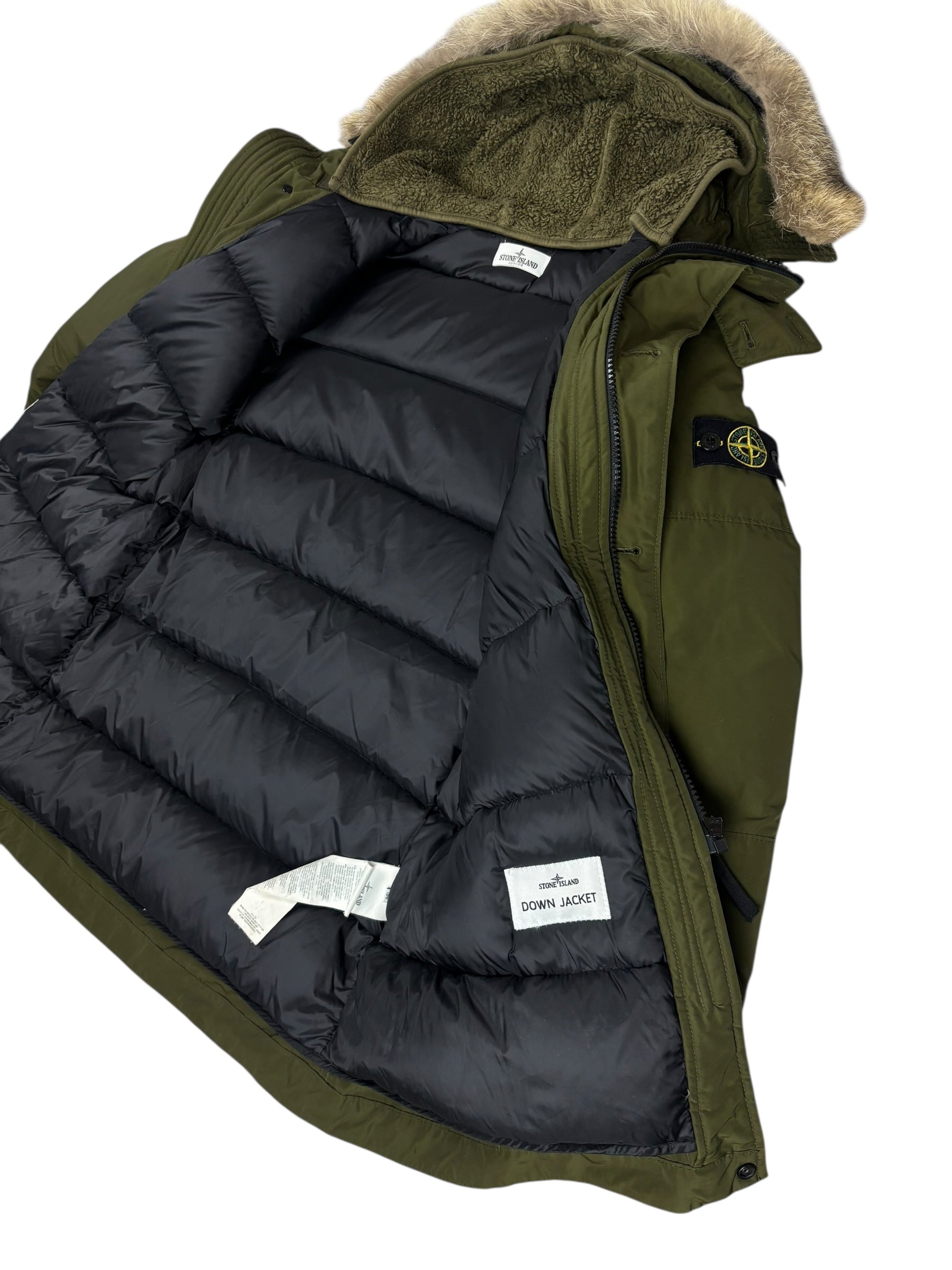 Parka Stone Island kaki taille XS - Détail