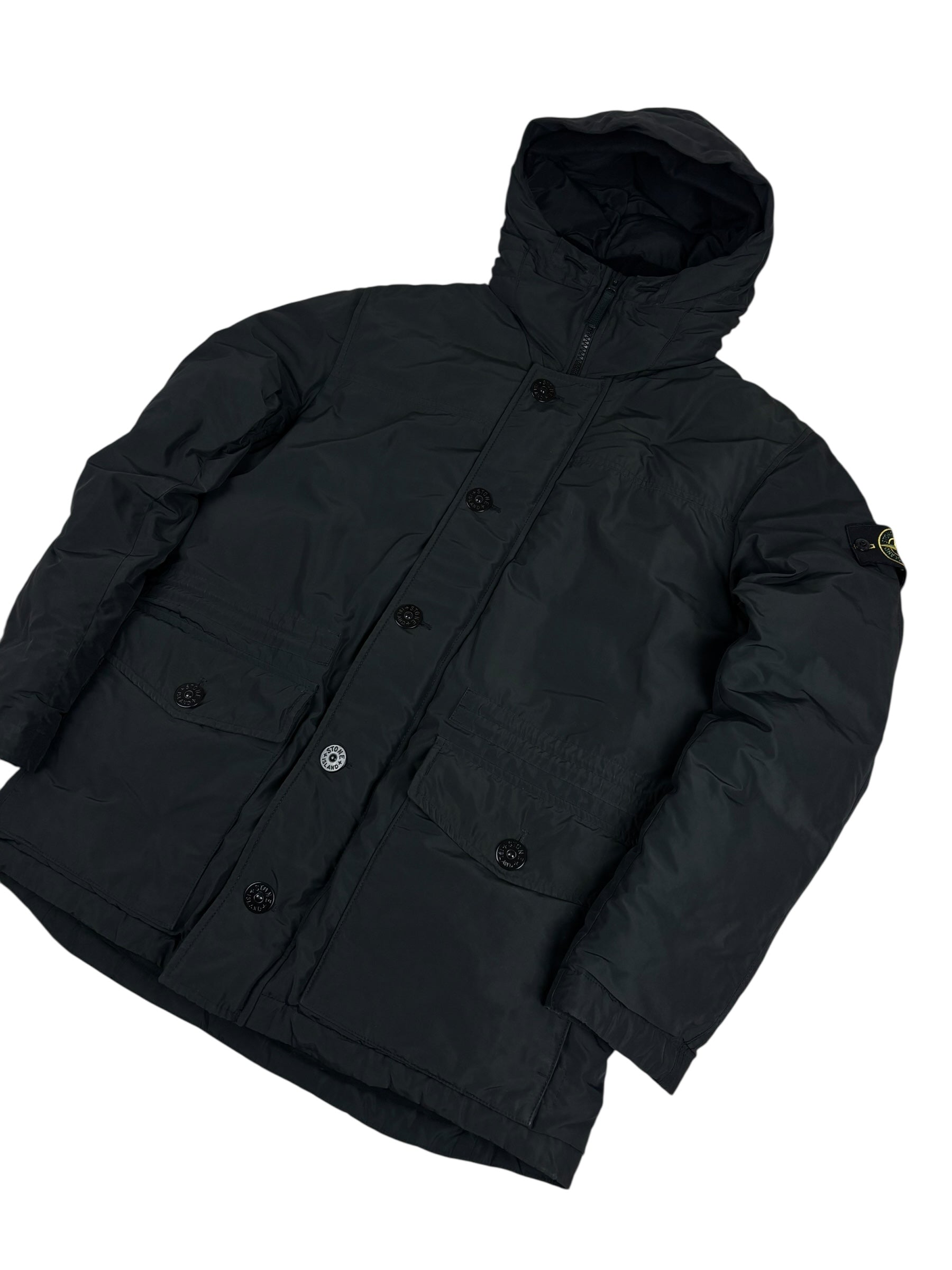 Parka Stone Island noir taille L - Logo et étiquette
