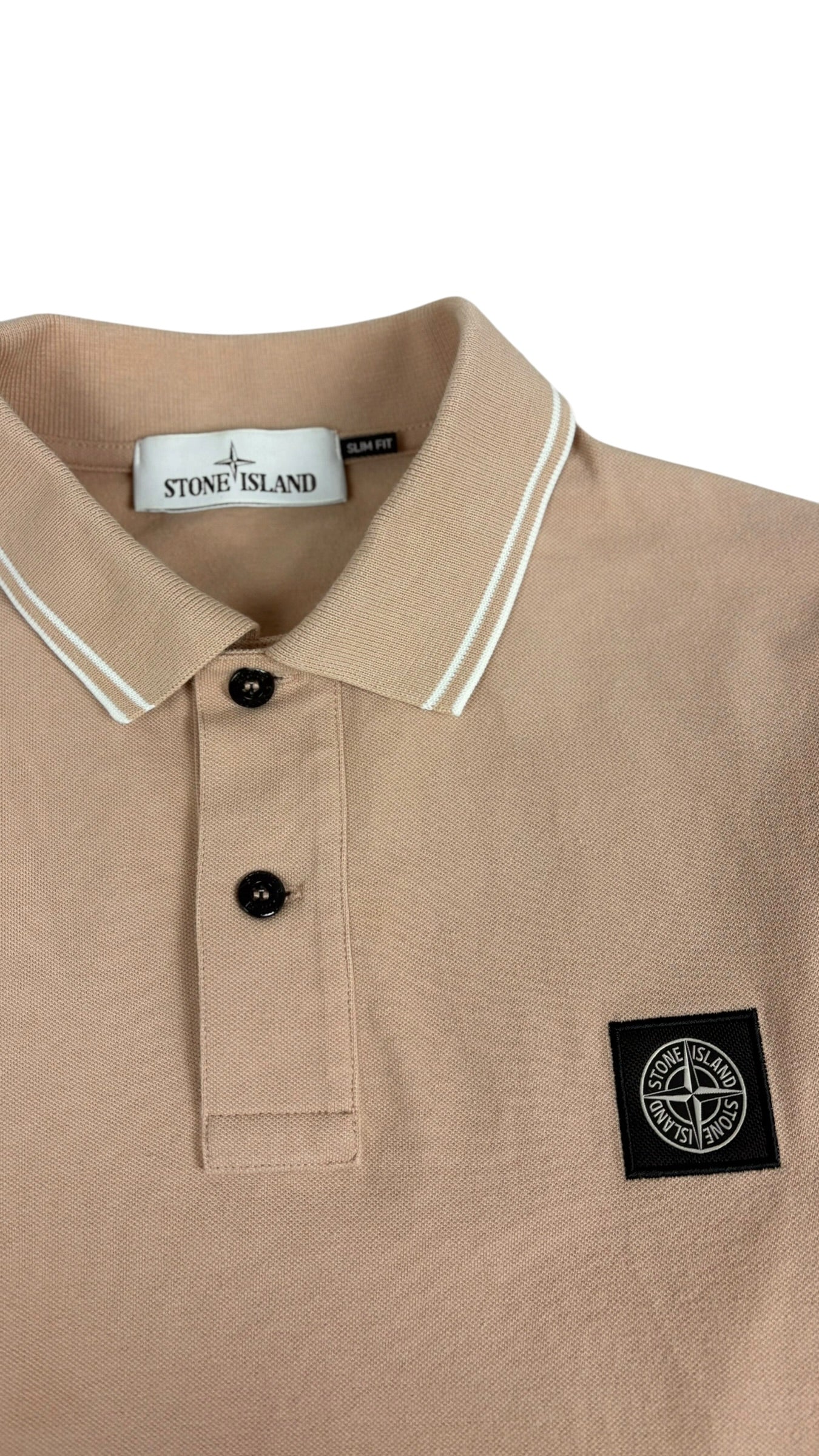 Polo Stone Island abricot taille M - Vue de dos