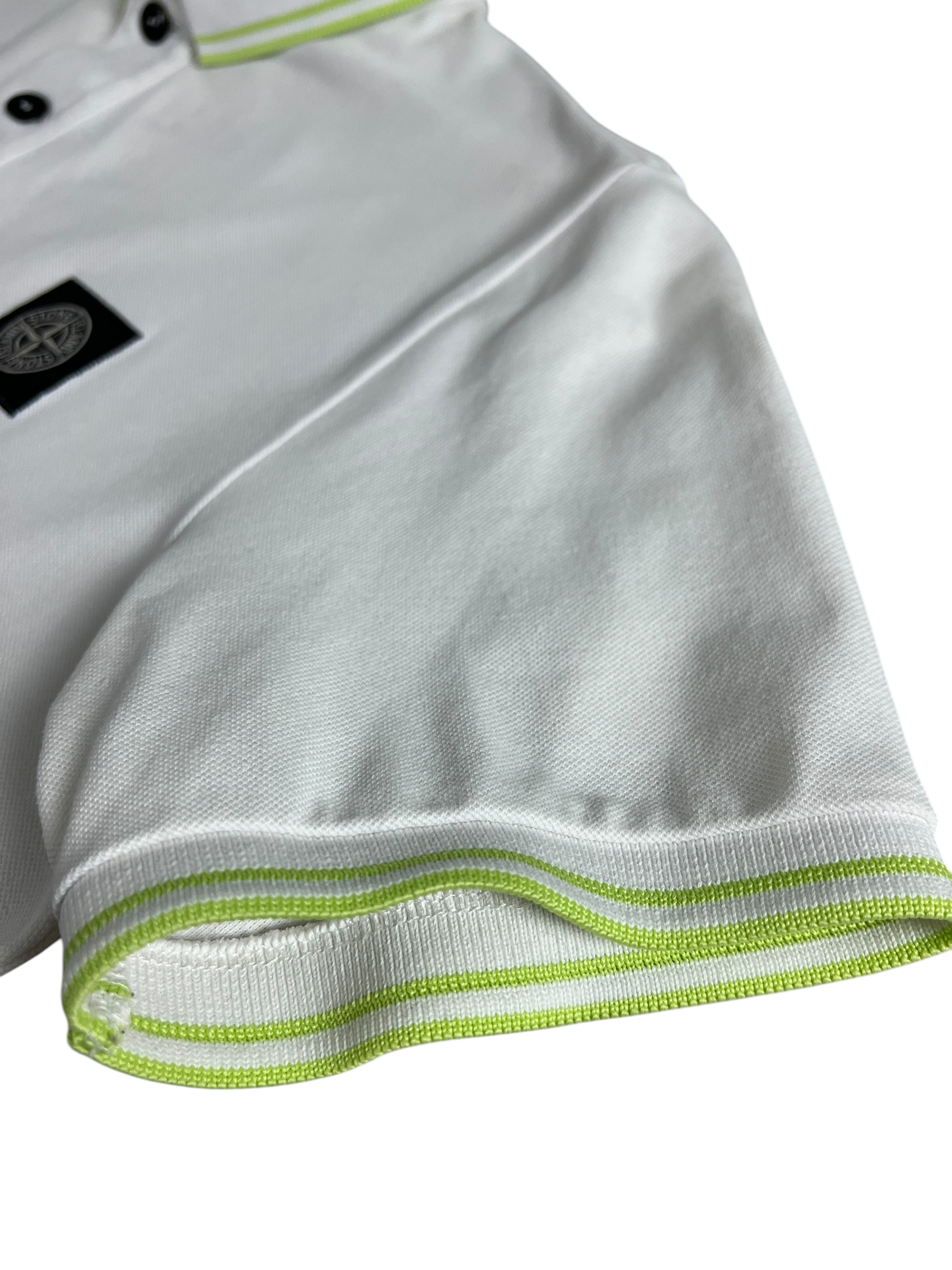 Polo Stone Island blanc taille M - Détail