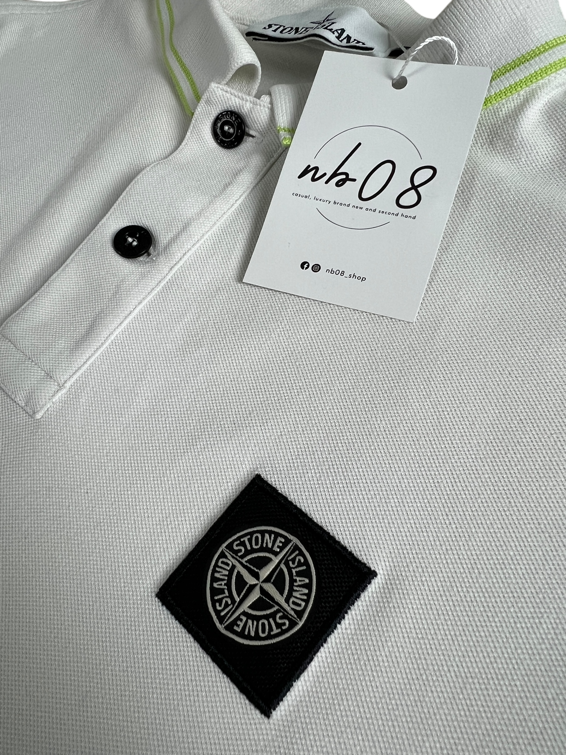 Polo Stone Island blanc taille M - Vue de dos