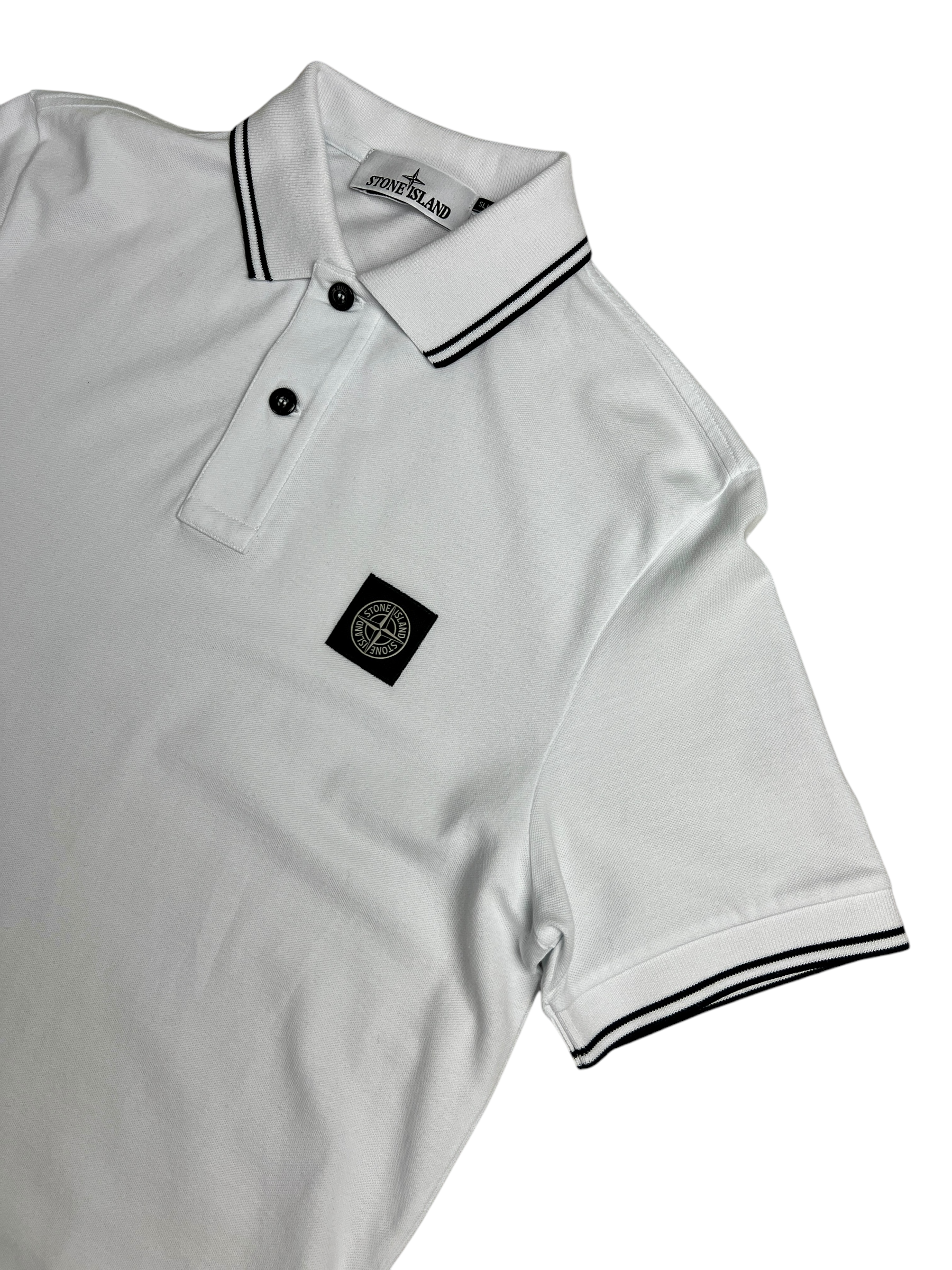 Polo Stone Island blanc taille S - Vue côté
