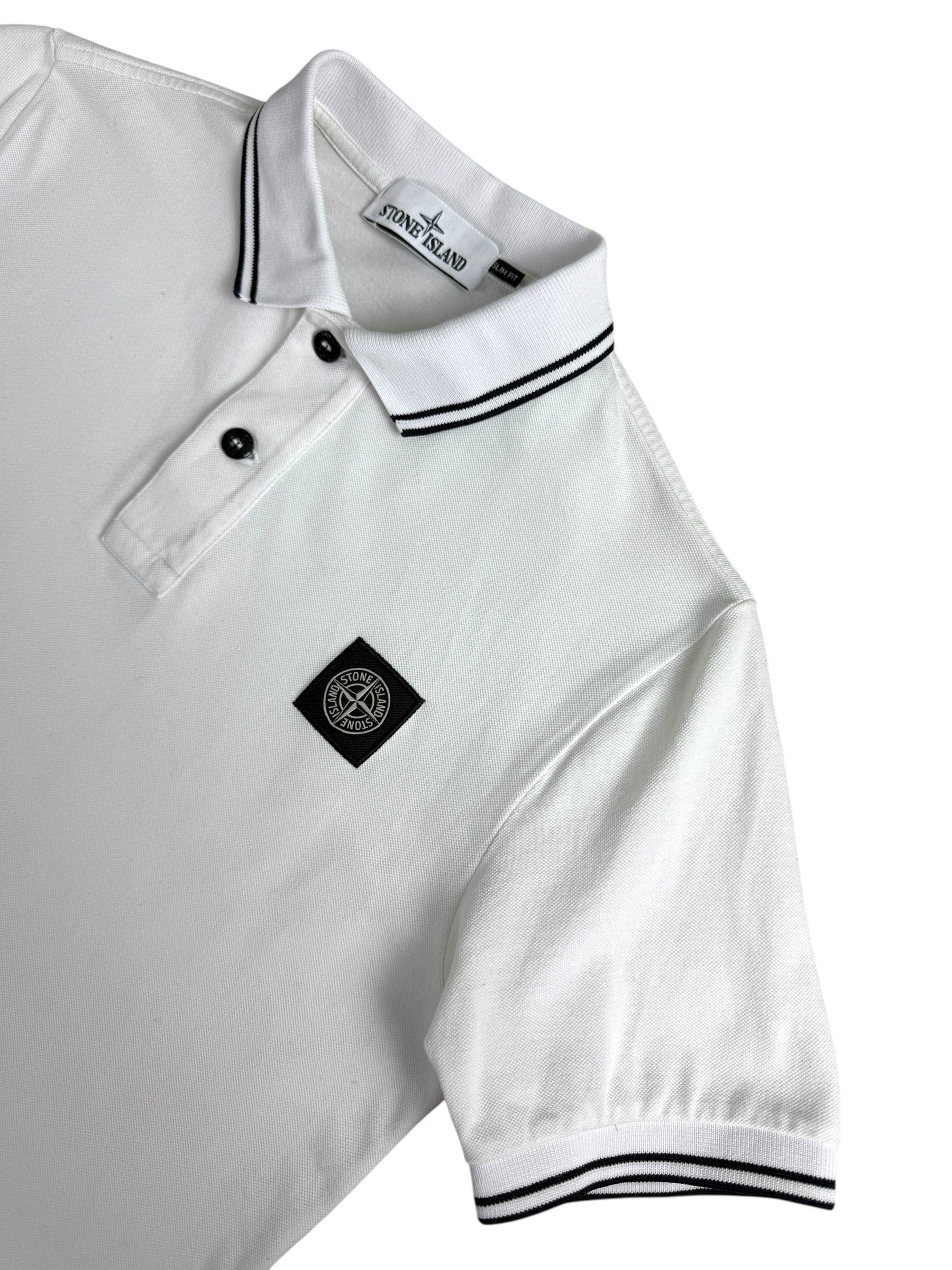 Polo Stone Island blanc taille S - Vue de dos