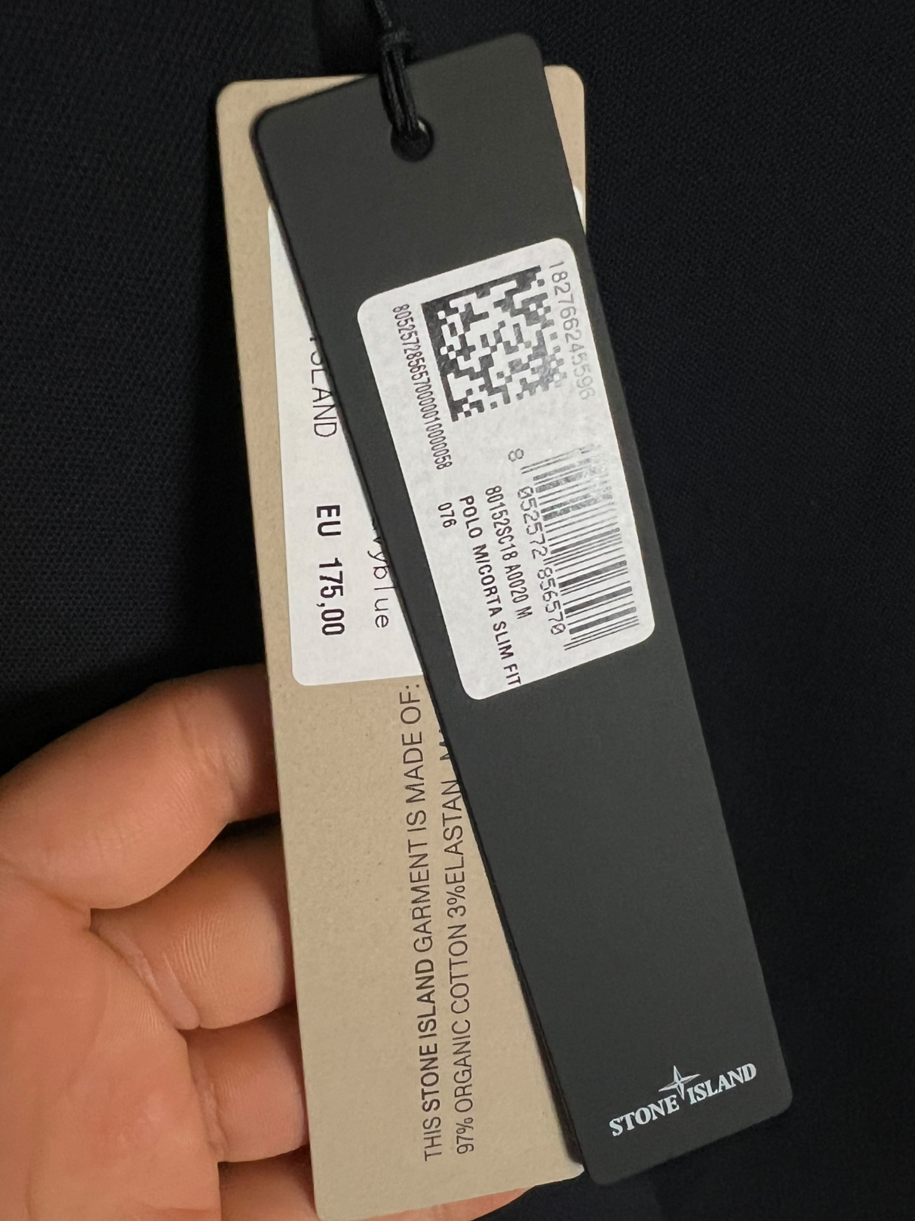 Polo Stone Island bleu marine taille M - Vue côté
