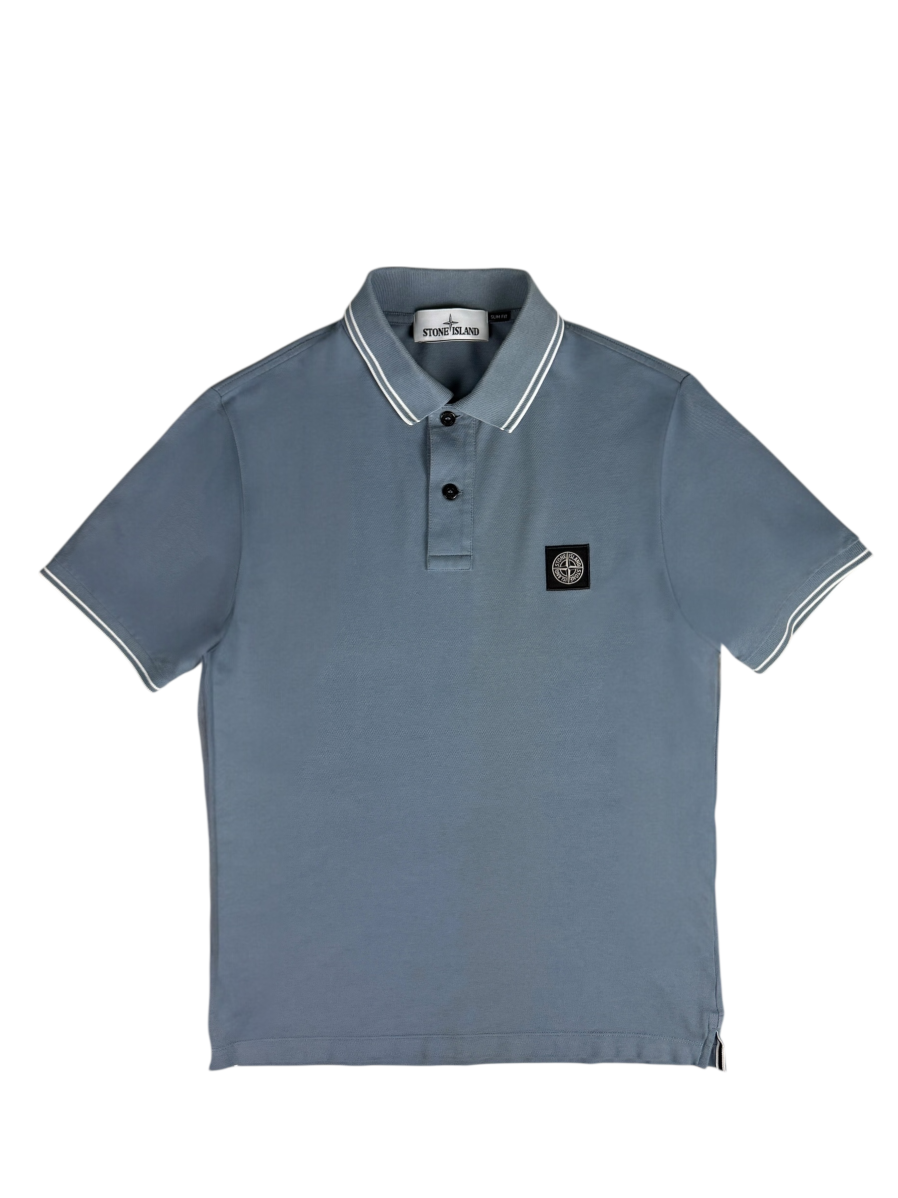 Polo Stone Island bleu taille M - Vue de face