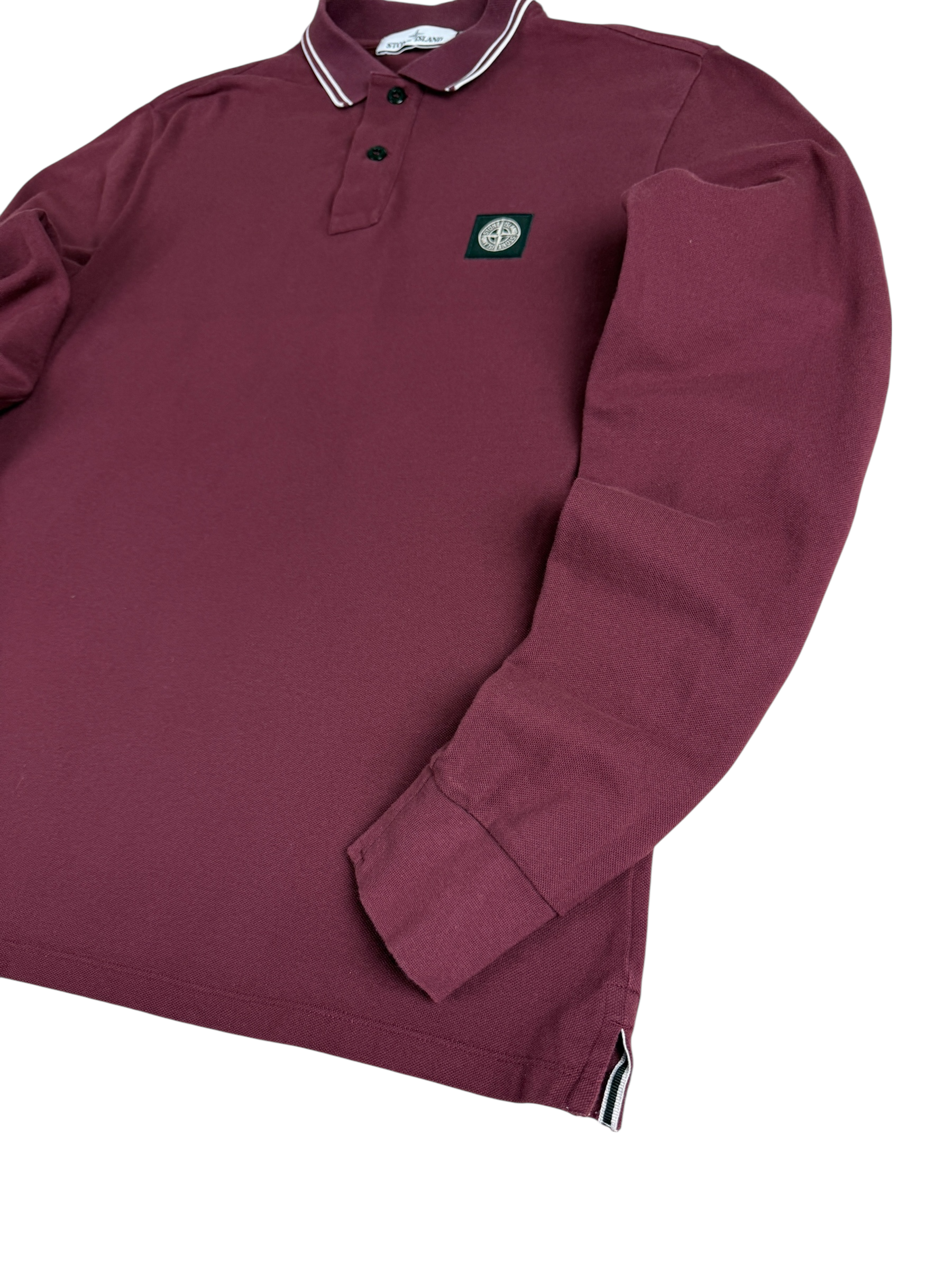 Polo Stone Island bordeaux taille L - Détail