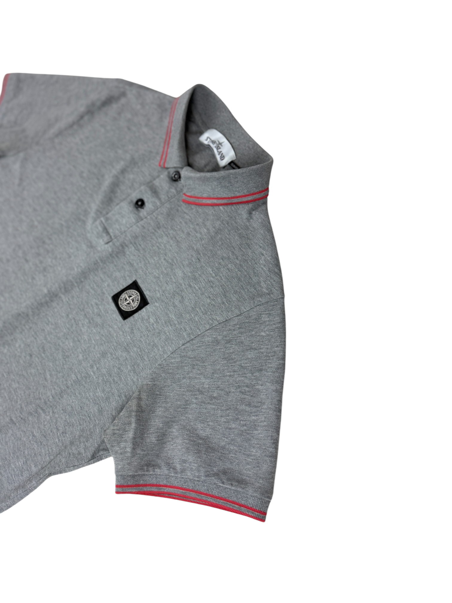 Polo Stone Island gris clair taille L - Vue de dos