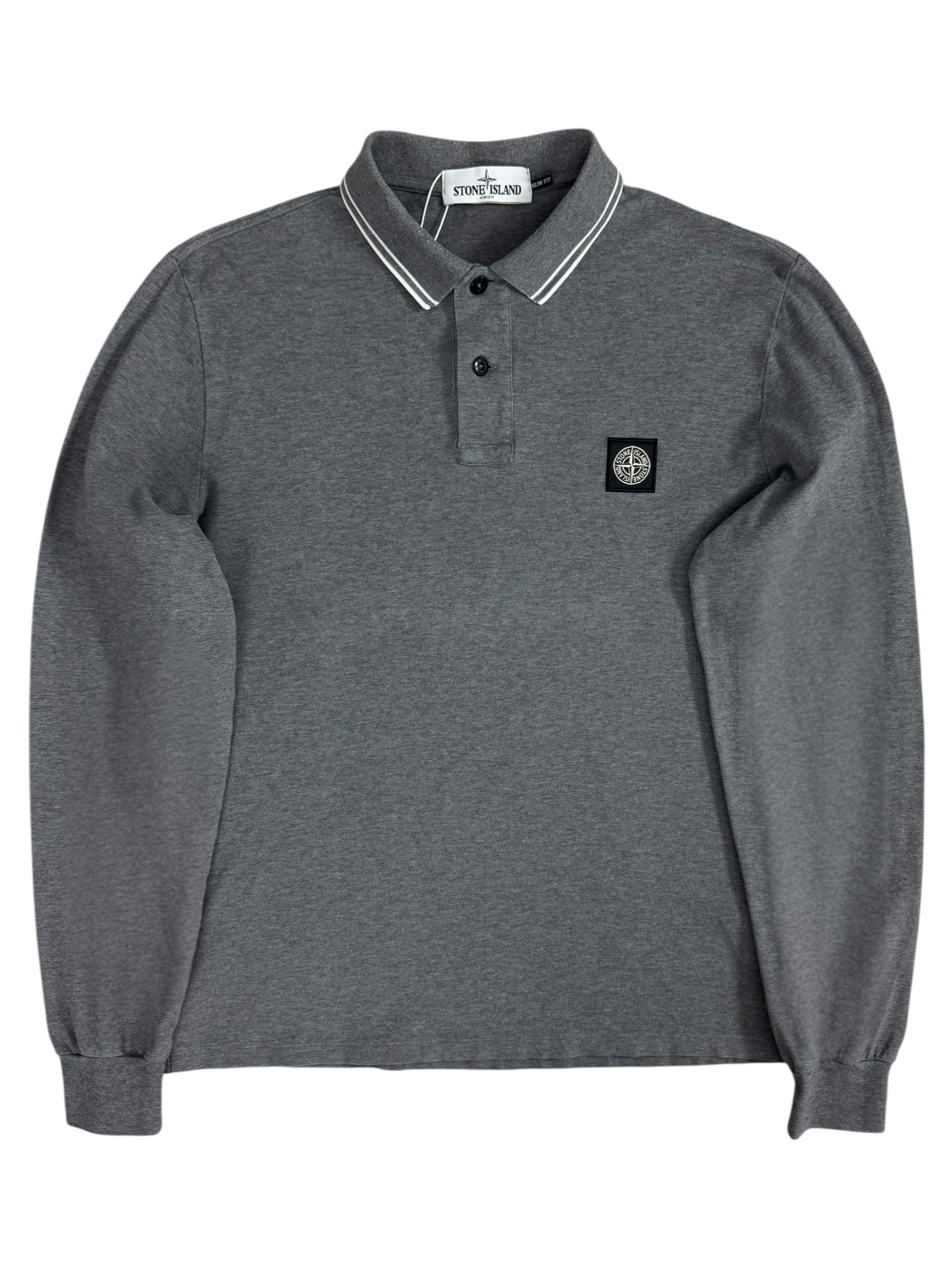 Polo Stone Island gris taille L - Vue de face