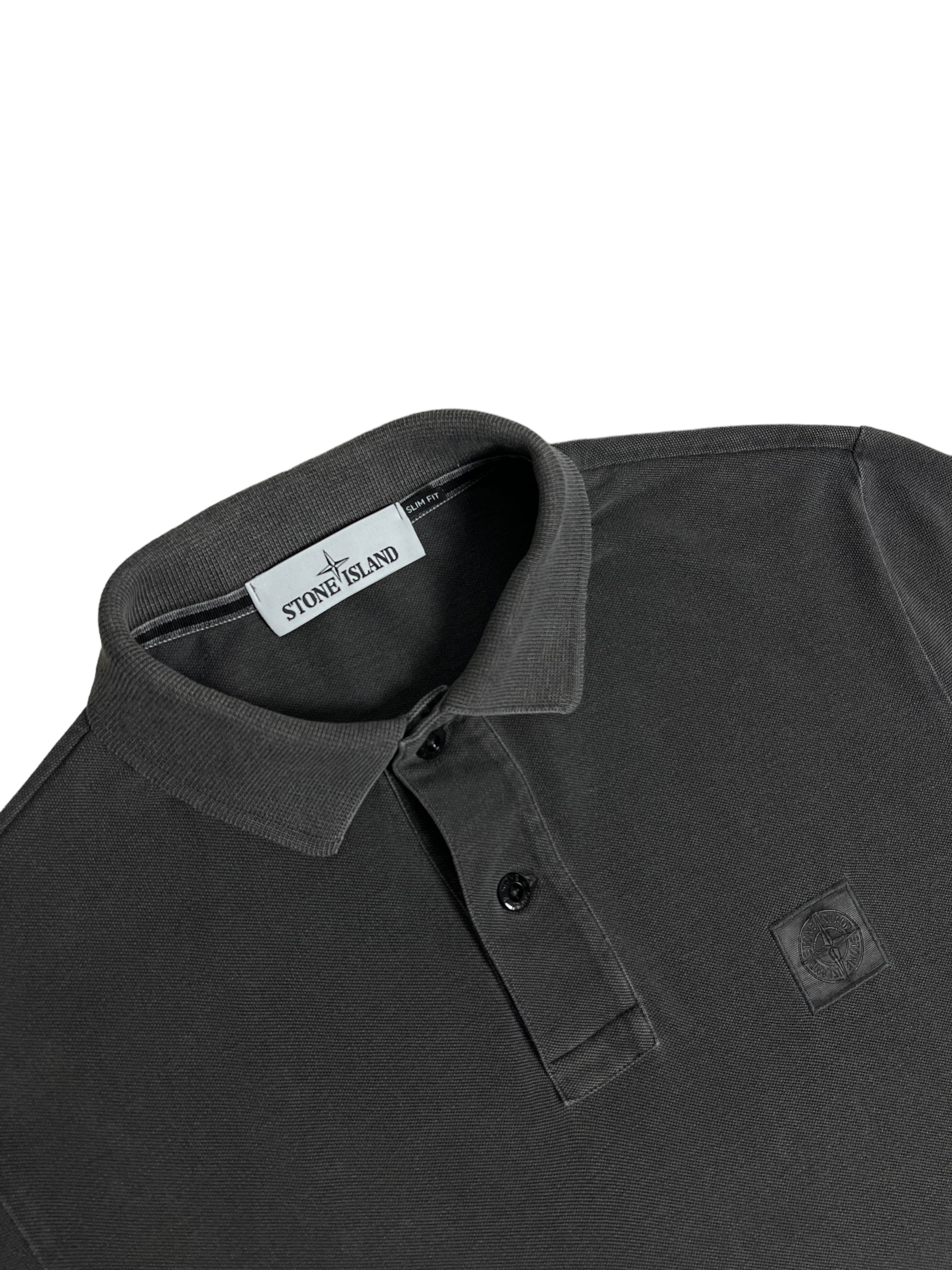 Polo Stone Island gris taille M - Vue de dos