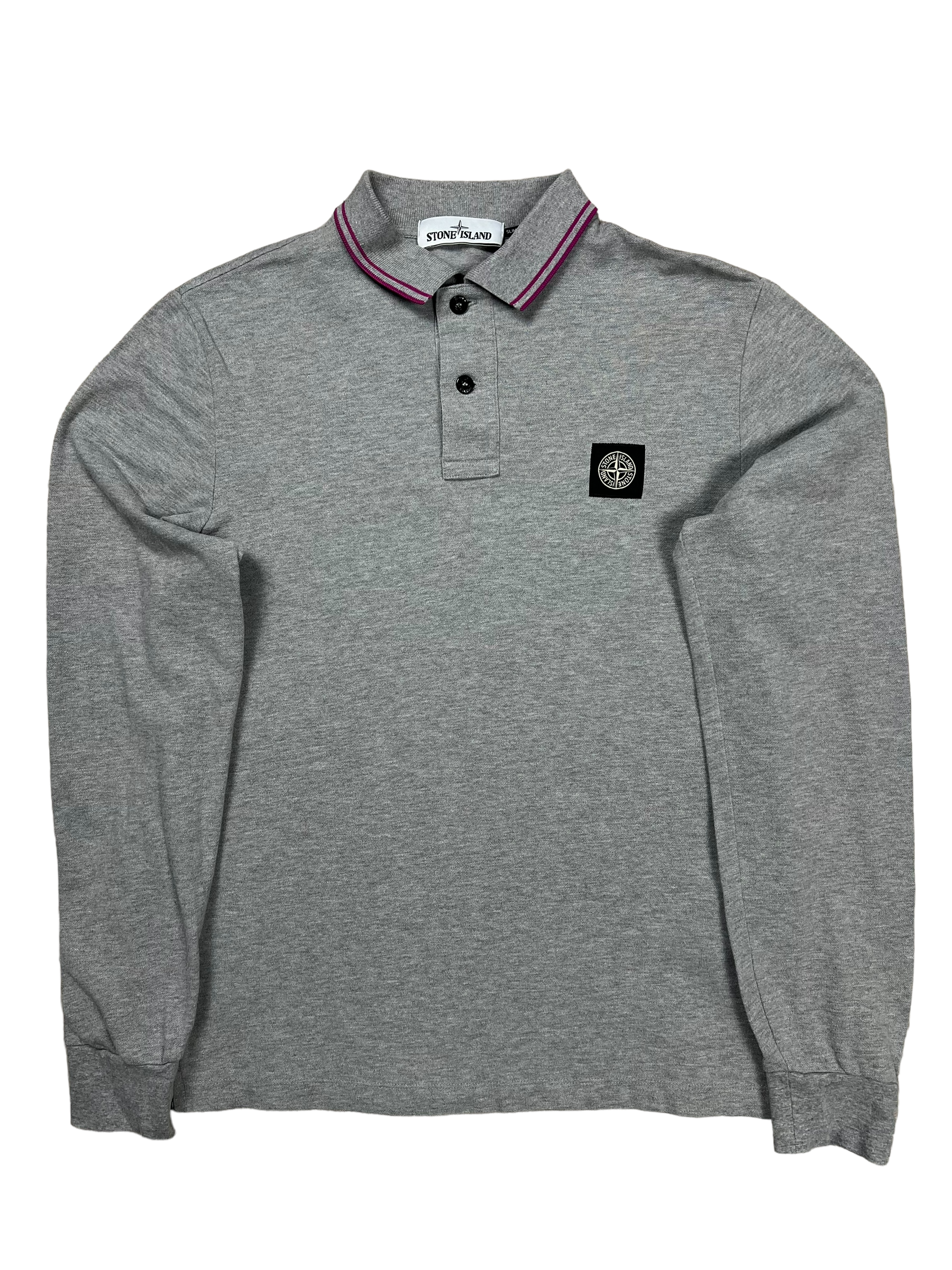 Polo Stone Island gris taille M - Vue de face