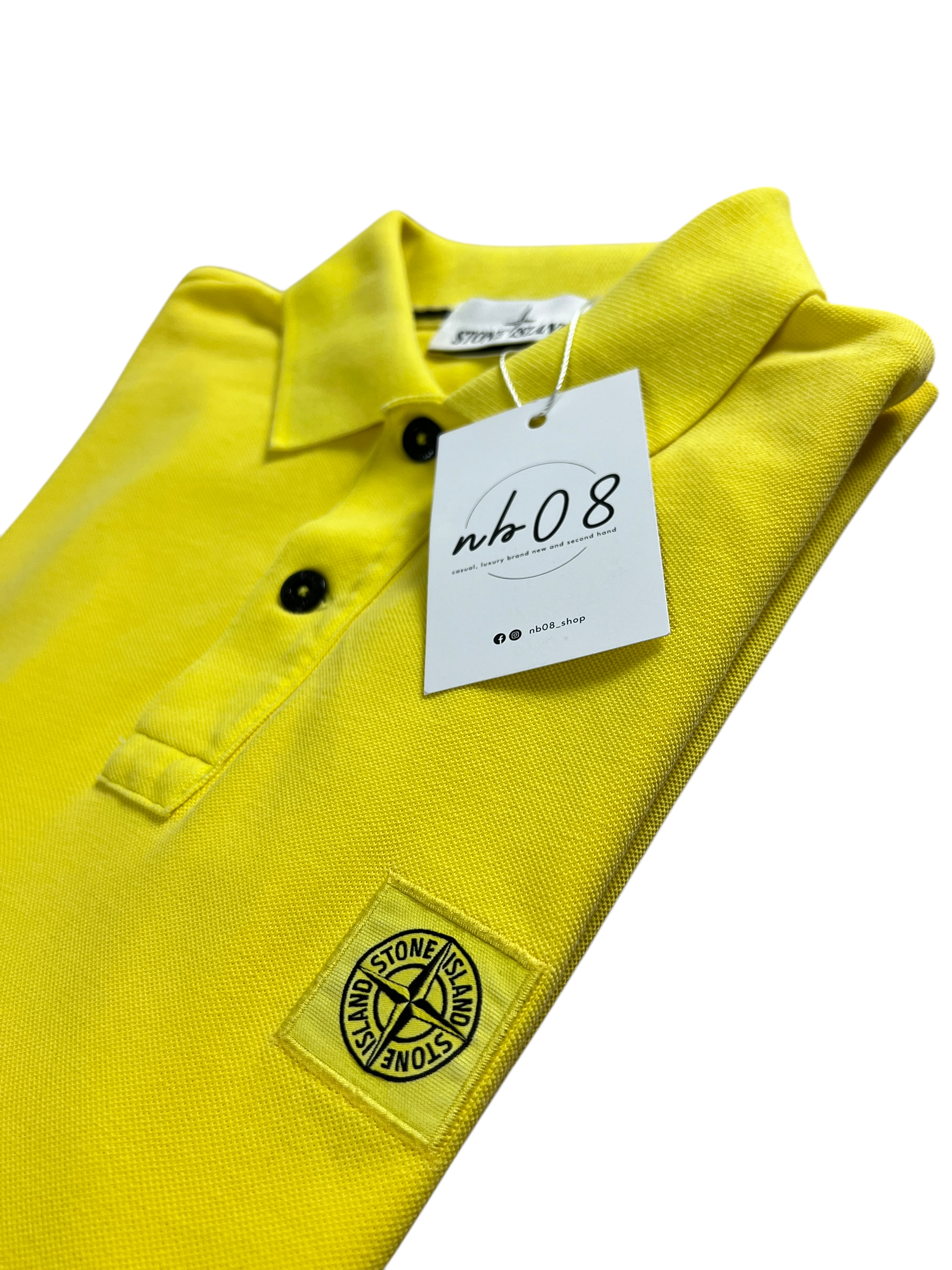 Polo Stone Island jaune taille S - Vue de dos