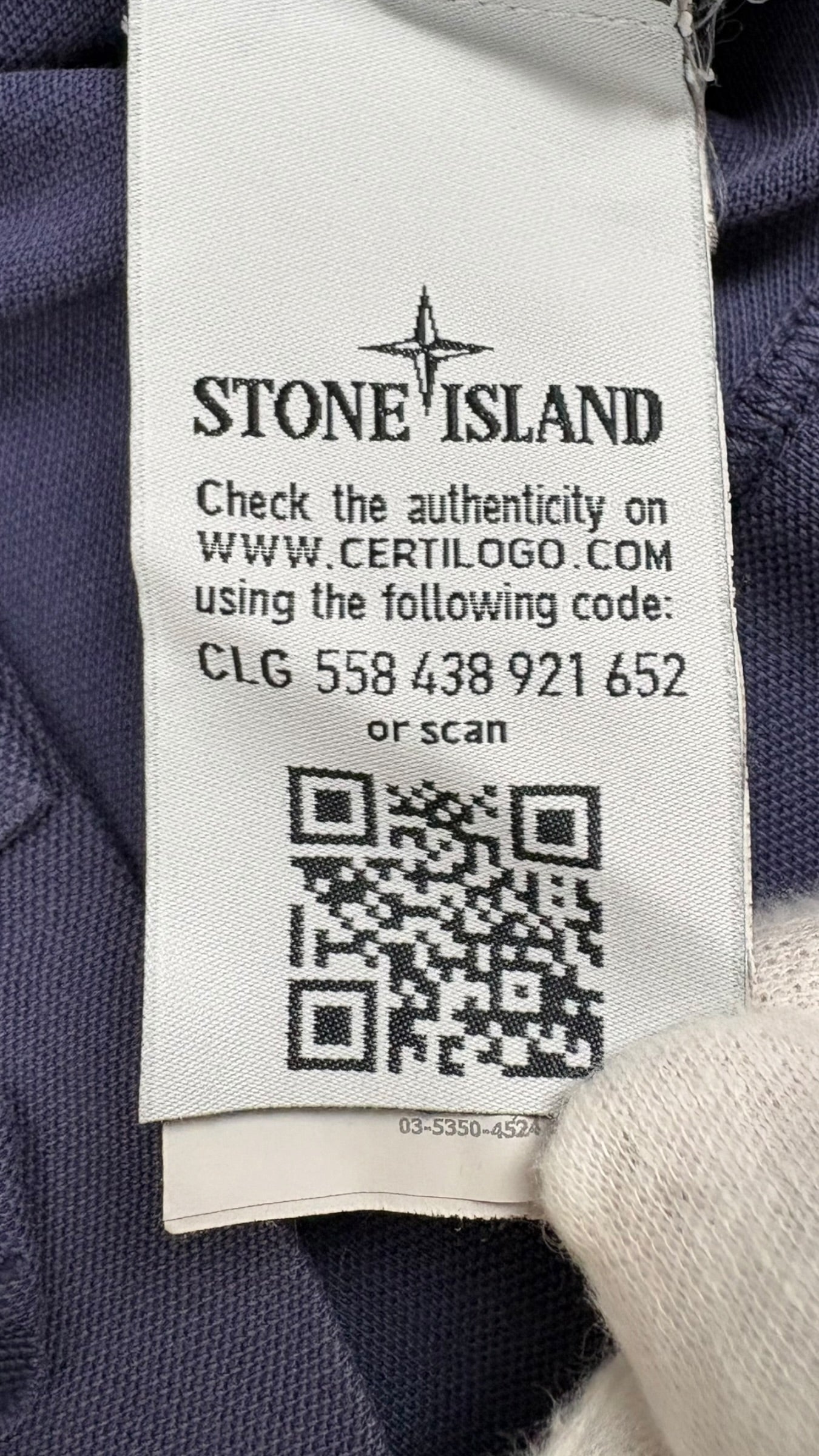 Polo Stone Island mauve taille S - Détail