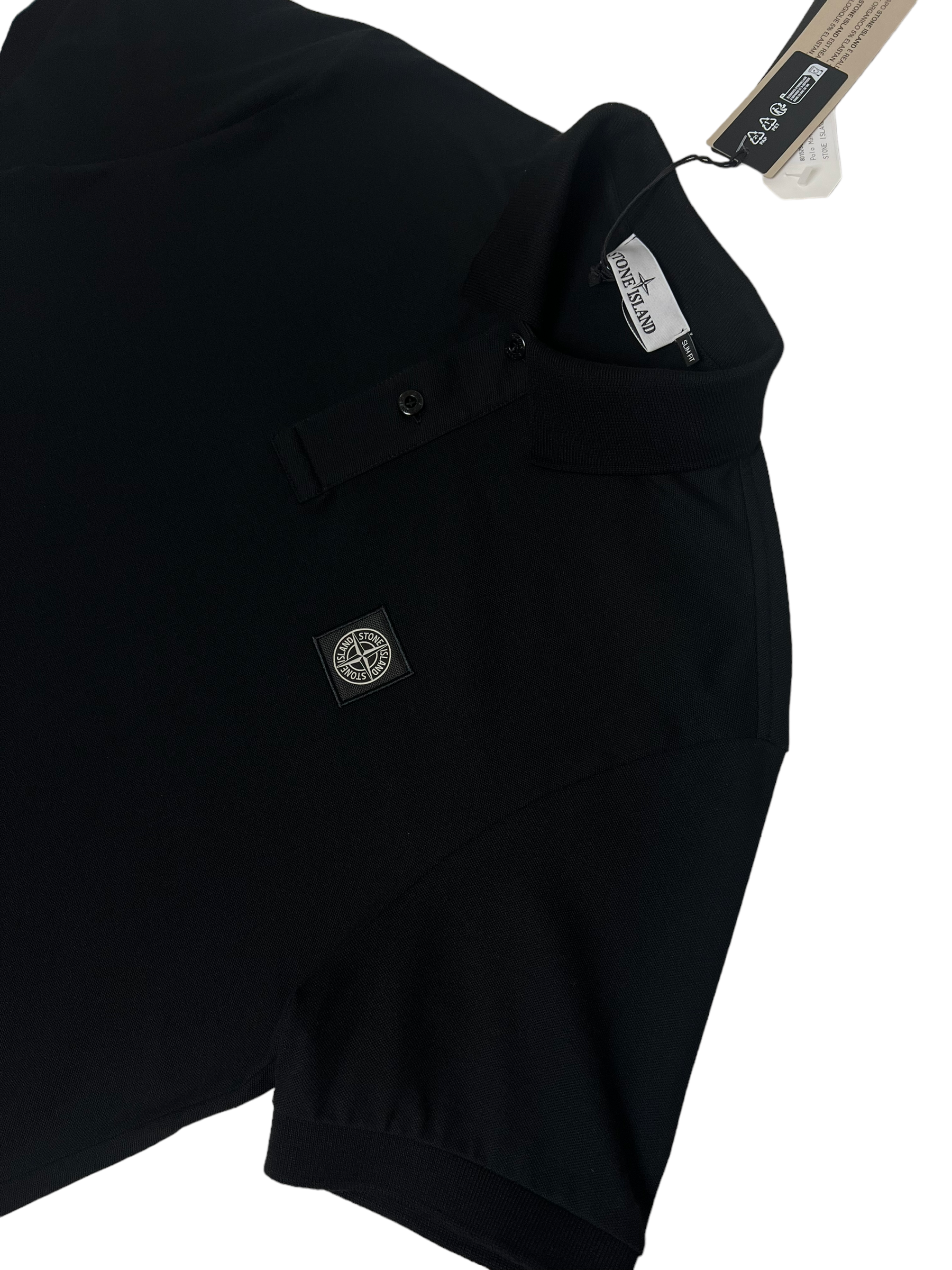 Polo Stone Island noir taille L - Vue de dos