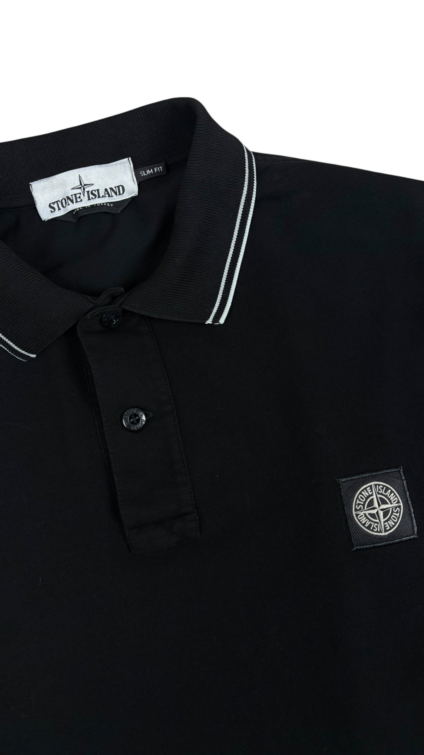 Polo Stone Island noir taille L - Vue de dos