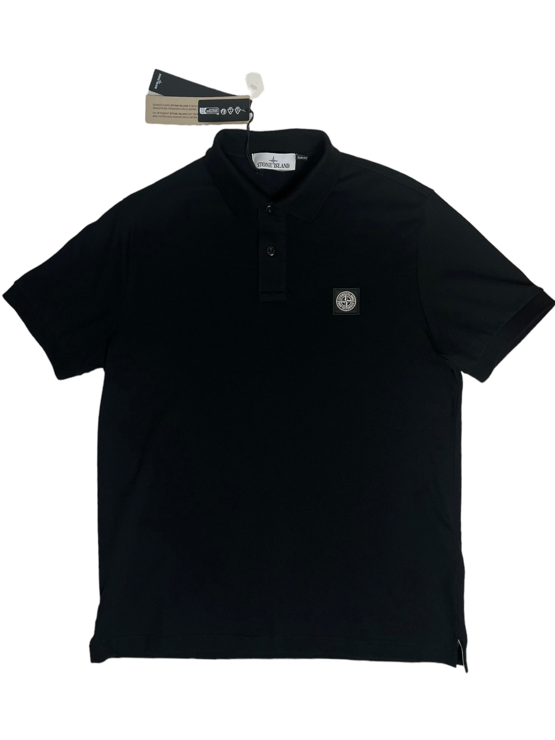 Polo Stone Island noir taille L - Vue de face