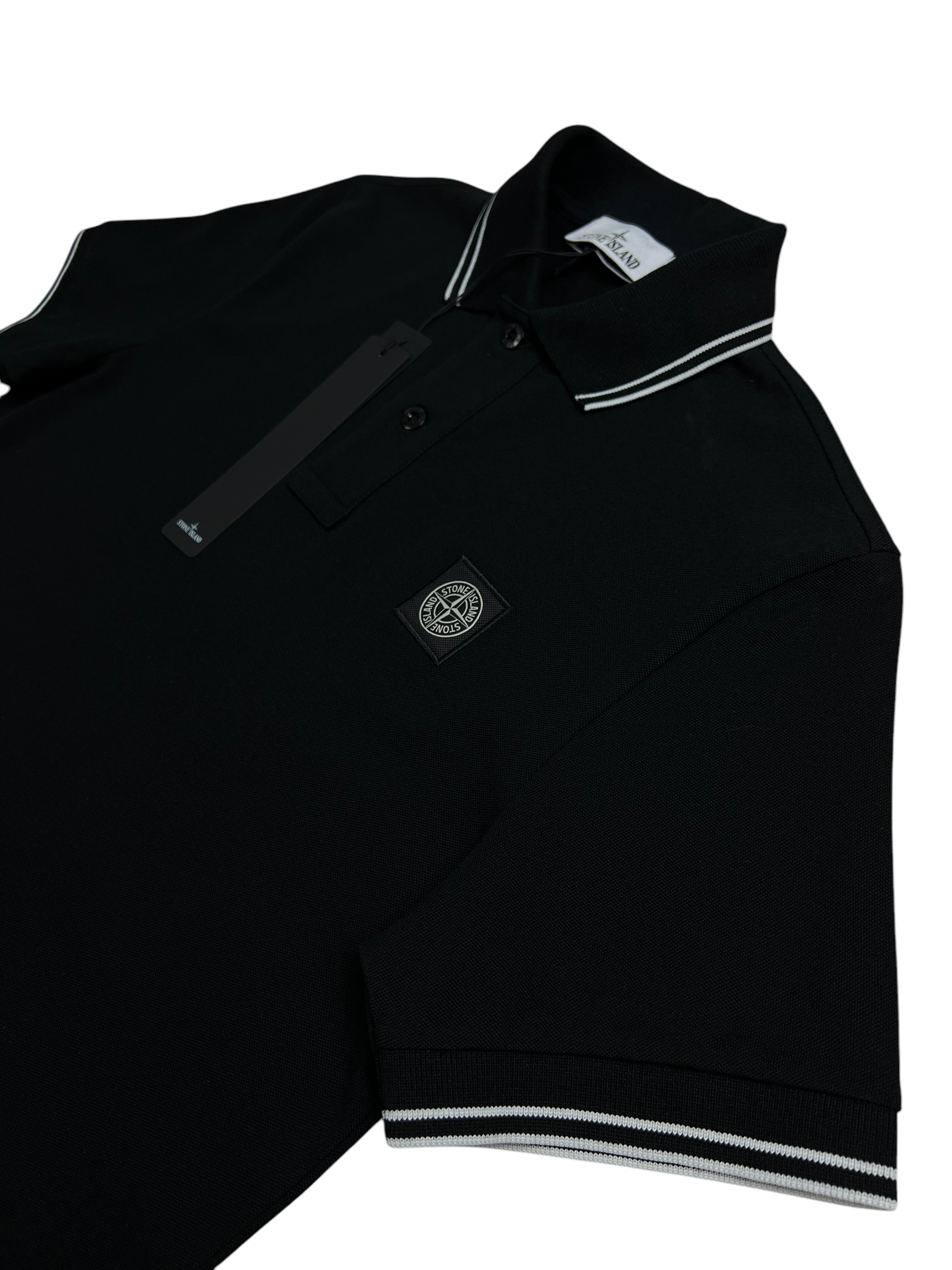 Polo Stone Island noir taille S - Détail